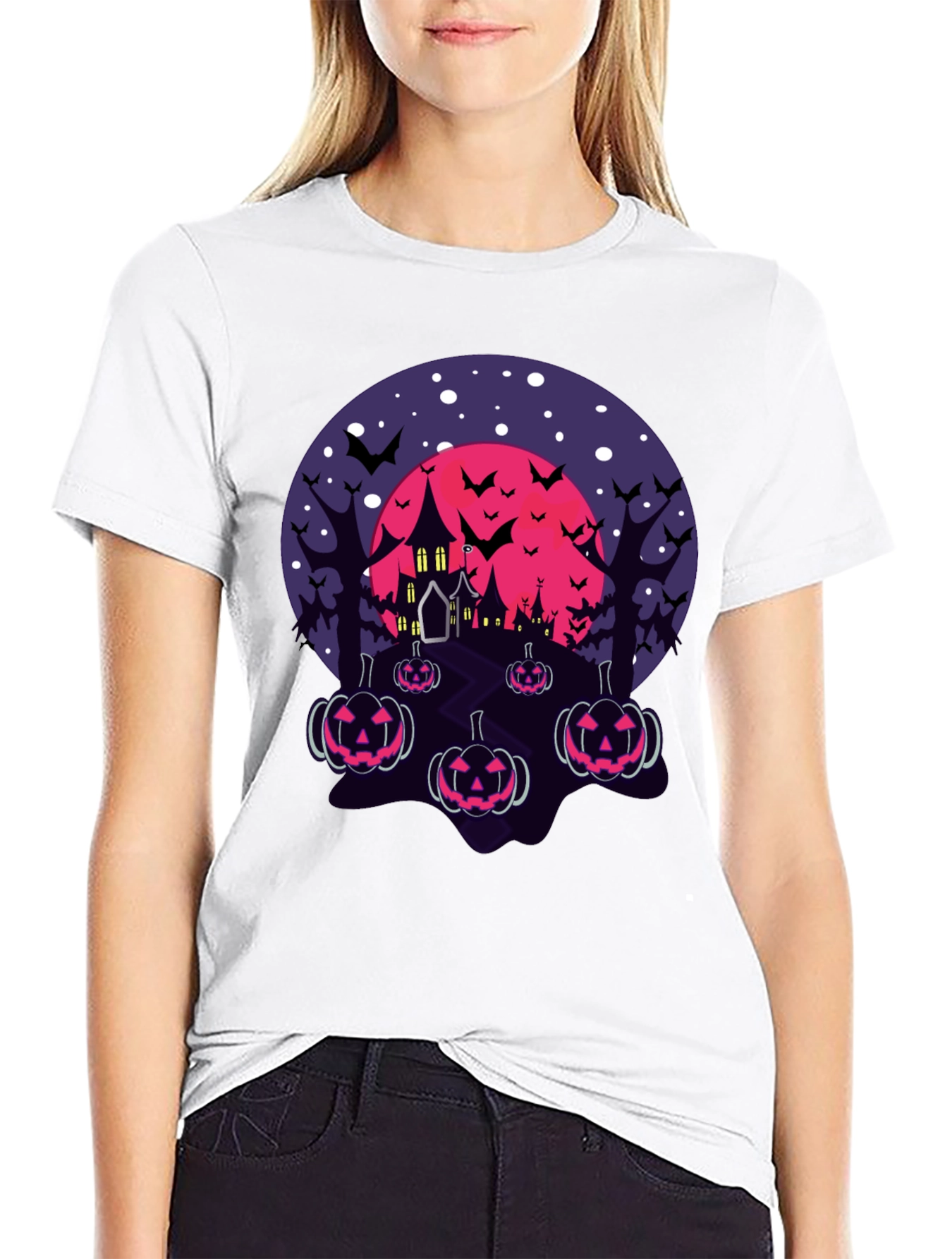Halloween Haunted House Pumpkin T-Shirt