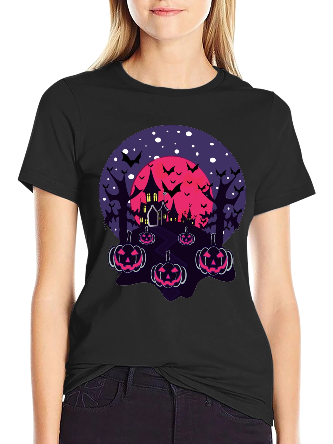 Halloween Haunted House Pumpkin T-Shirt
