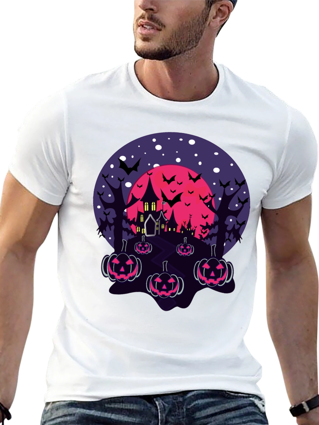 Halloween Haunted House Pumpkin T-Shirt