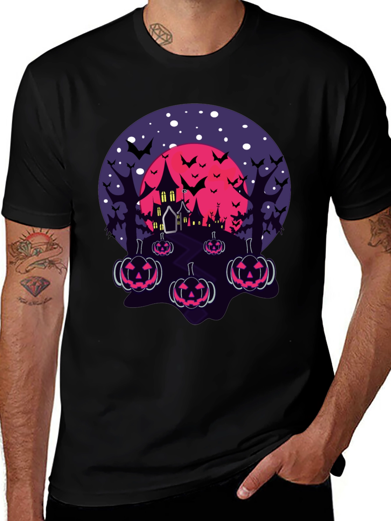 Halloween Haunted House Pumpkin T-Shirt