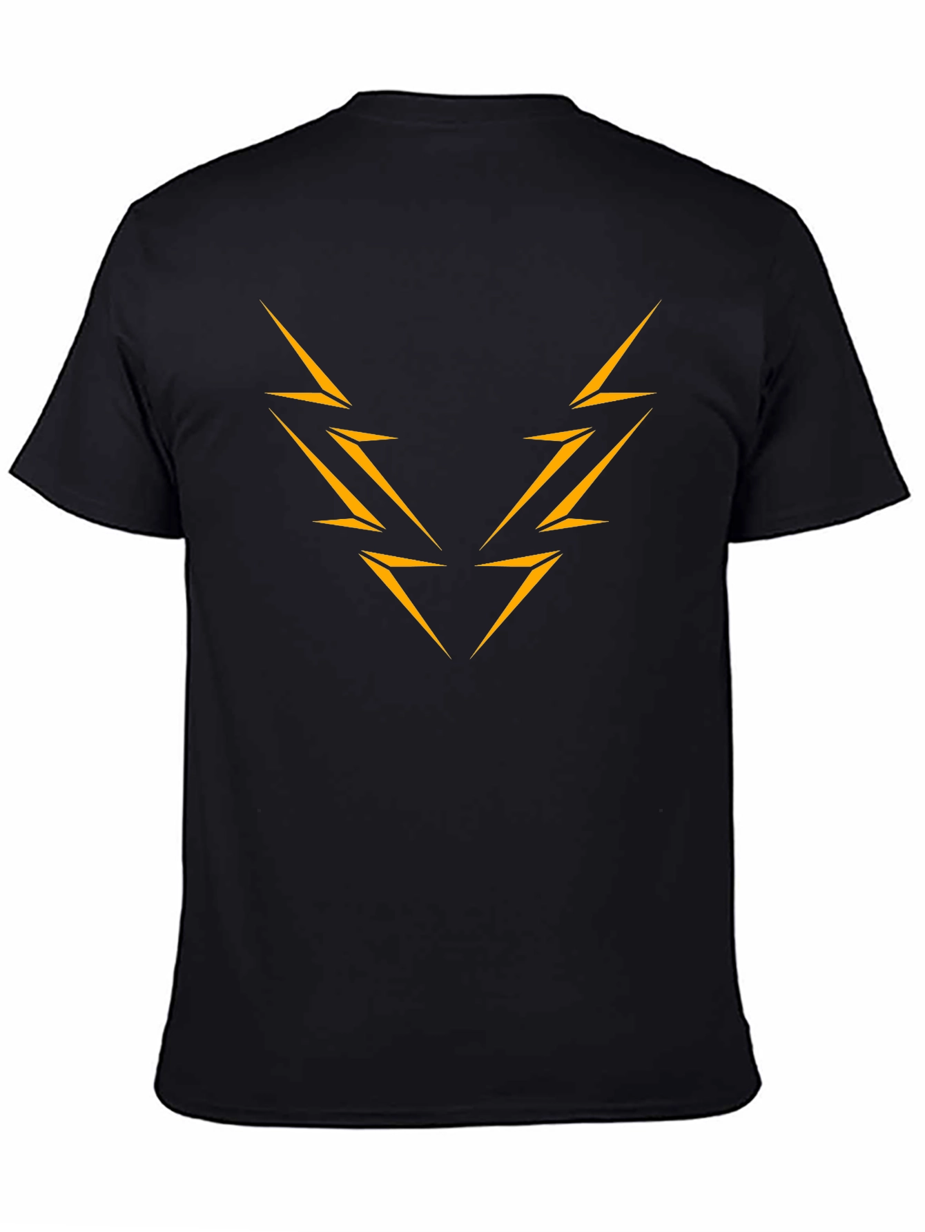 Black T-Shirt with Abstract Lightning Bolt Design