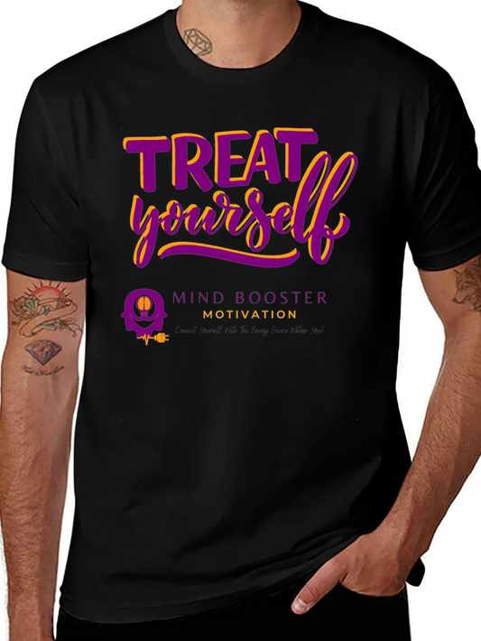 Treat Yourself Motivation Graphic Tee - Black