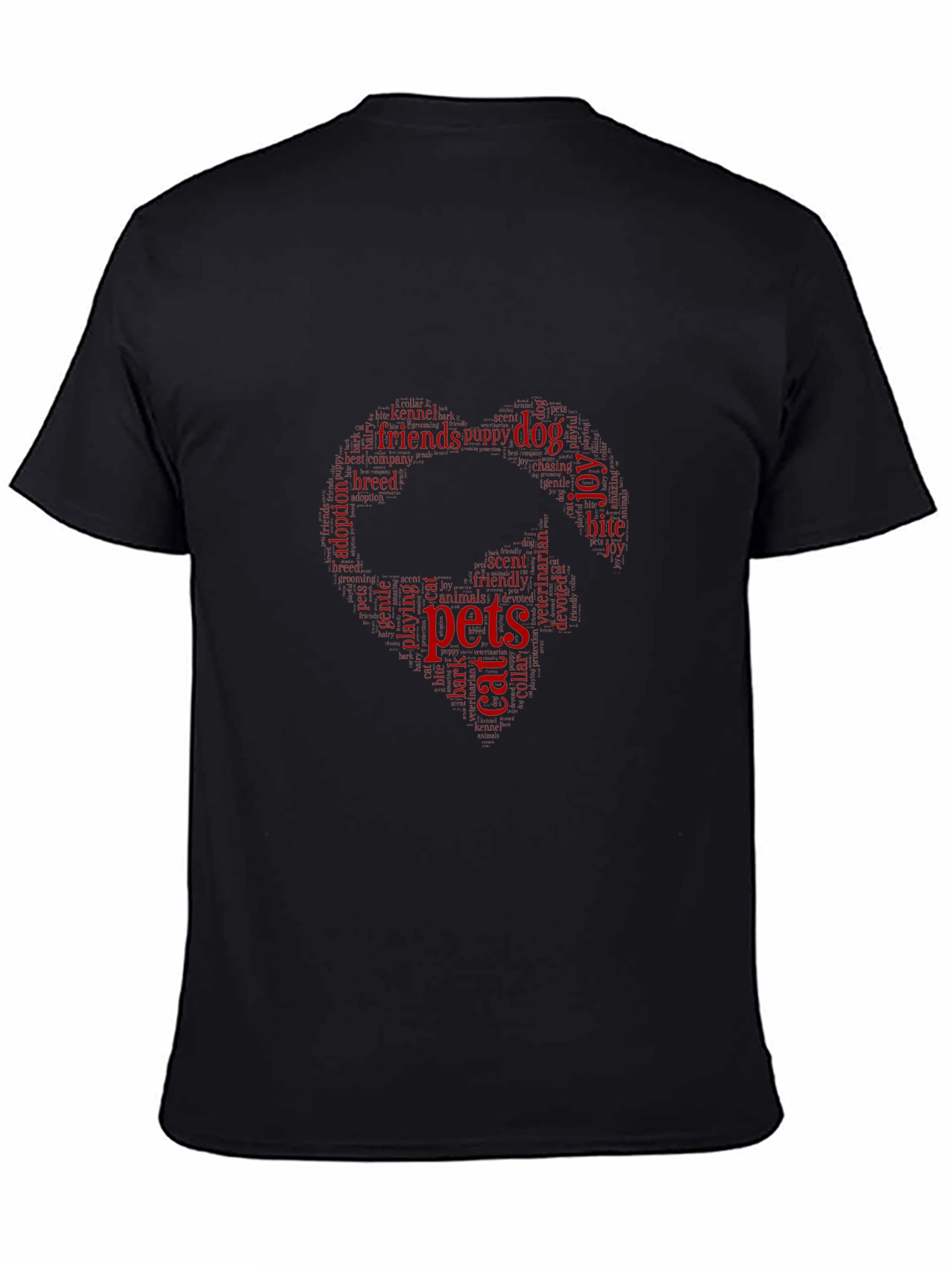 Pets Word Cloud T-Shirt - Black