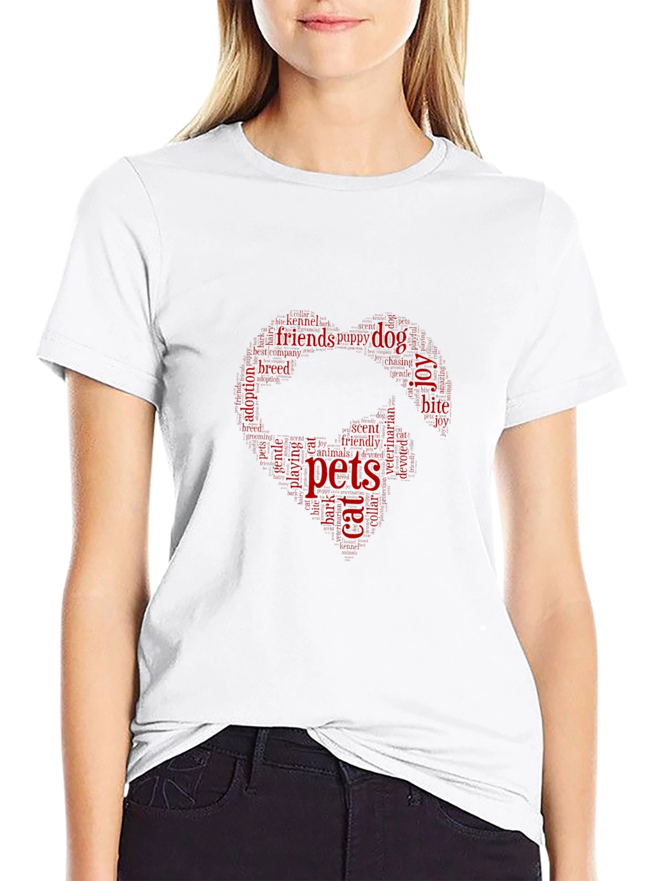 Pets Word Cloud T-Shirt - Black