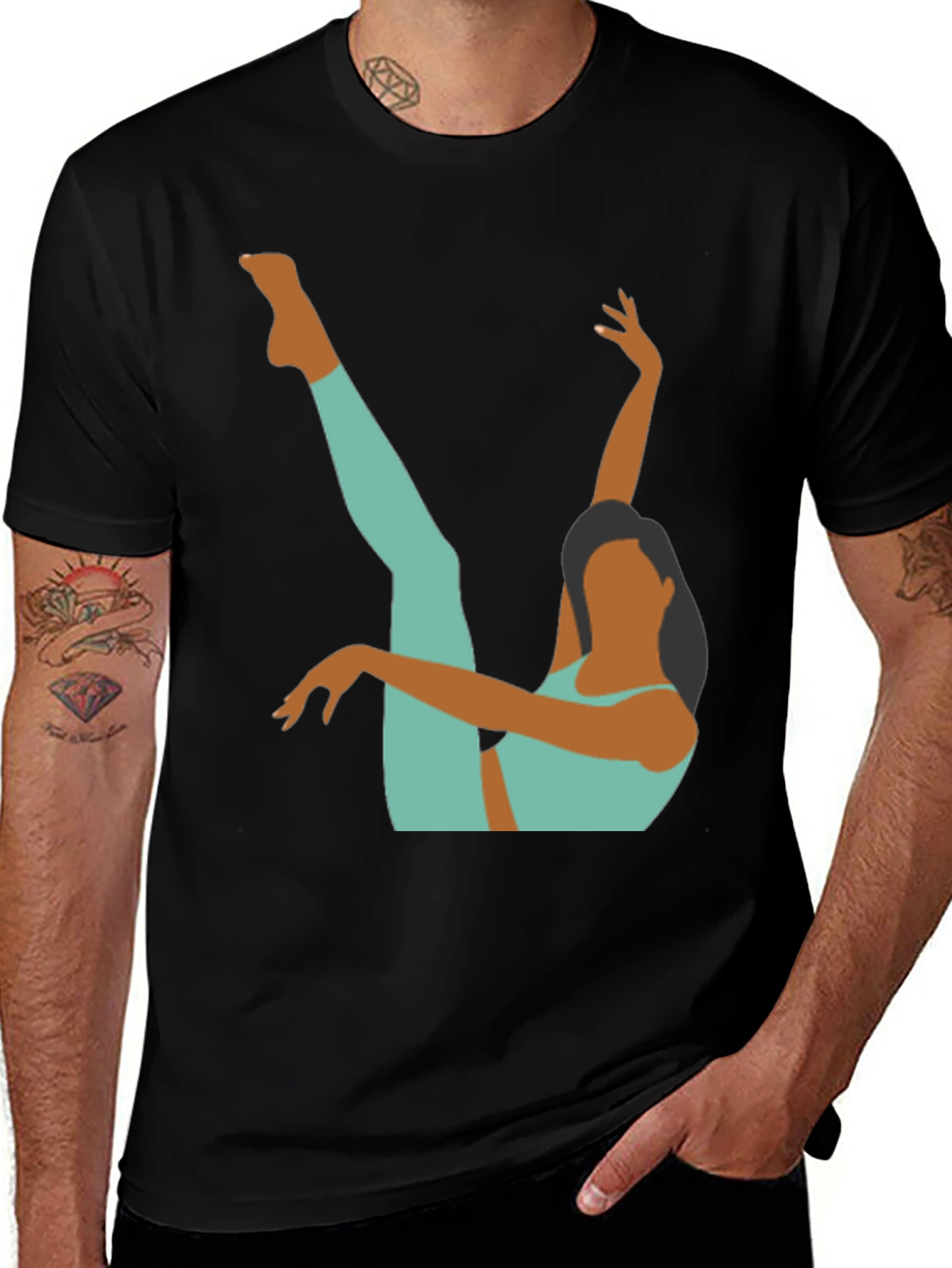 Yoga Pose Graphic Tee - Black
