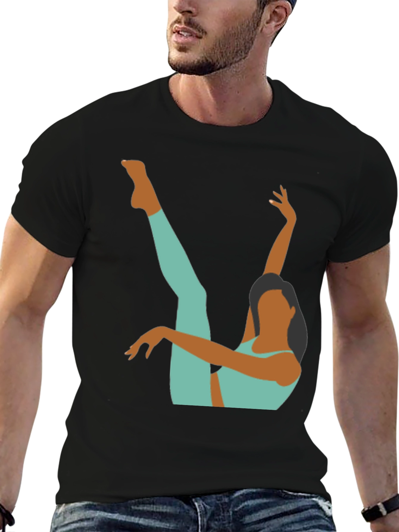 Yoga Pose Graphic Tee - Black
