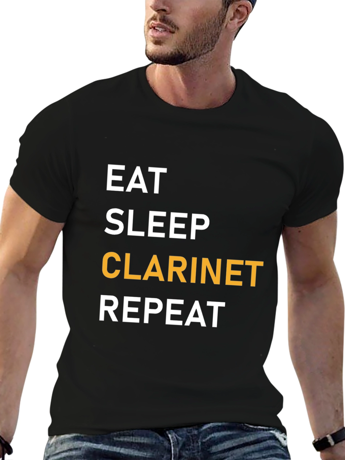 Eat Sleep Clarinet Repeat Black T-Shirt