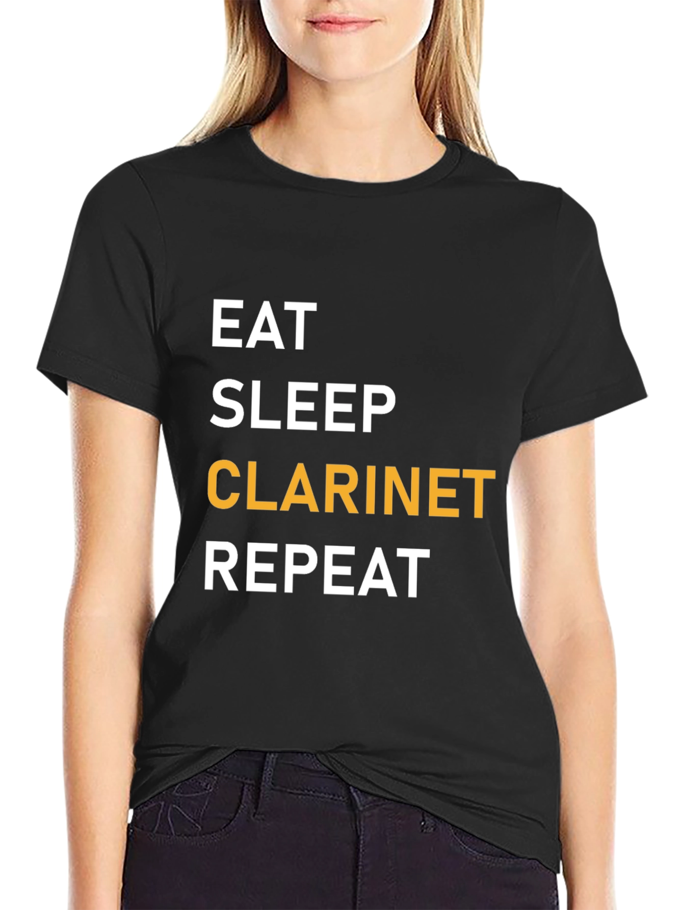 Eat Sleep Clarinet Repeat Black T-Shirt