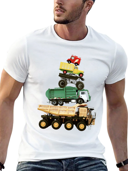 Stacked Trucks Graphic Tee - Fun & Unique Mens Shirt