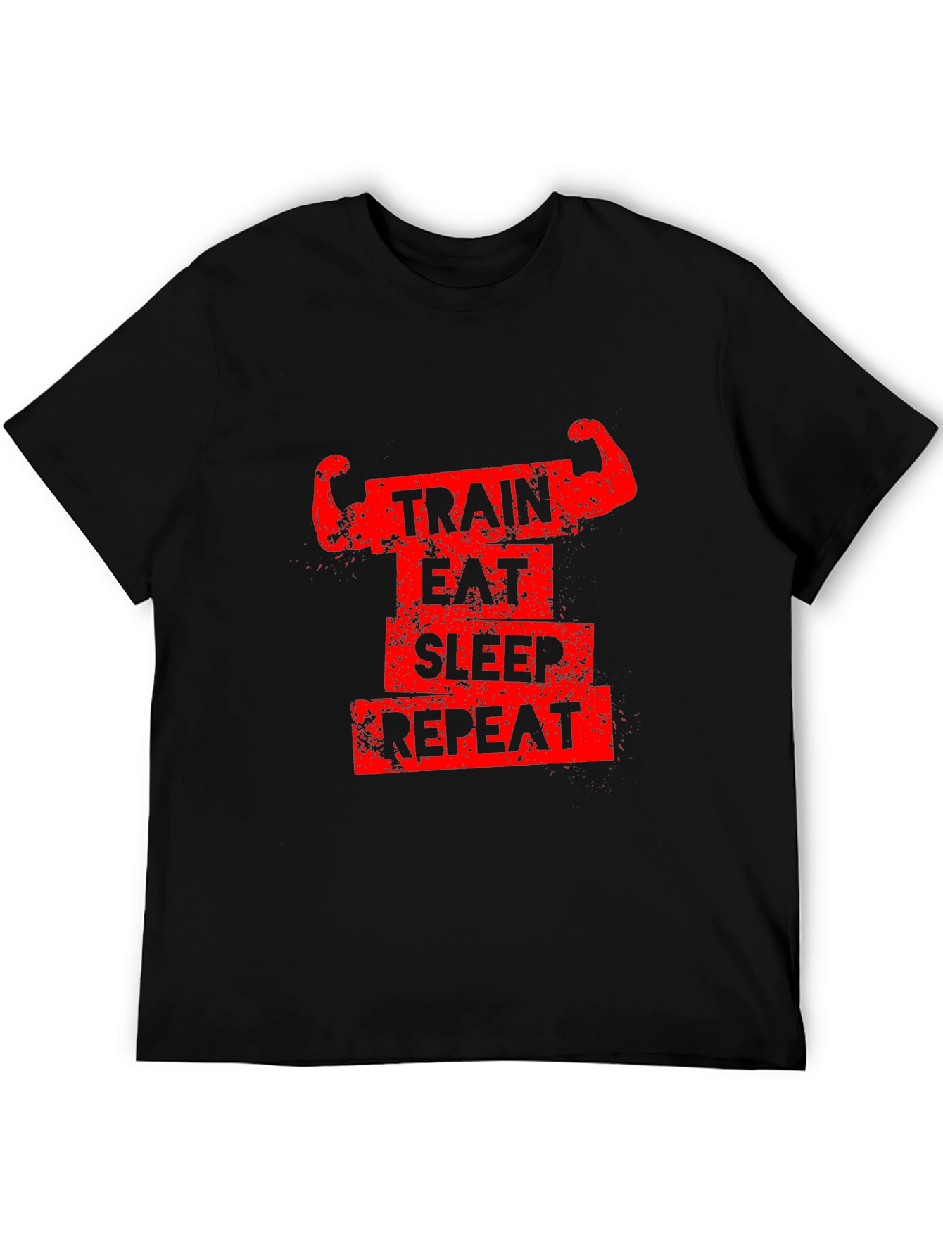 Train Eat Sleep Repeat Black Graphic Tee