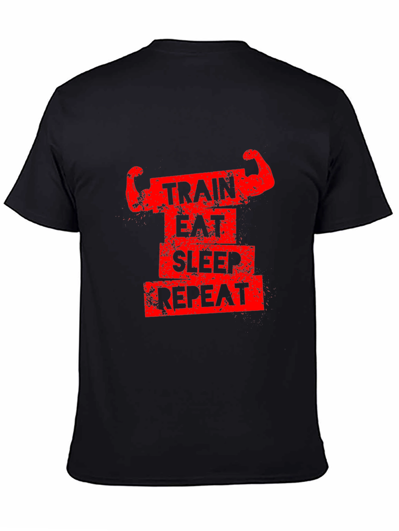 Train Eat Sleep Repeat Black Graphic Tee