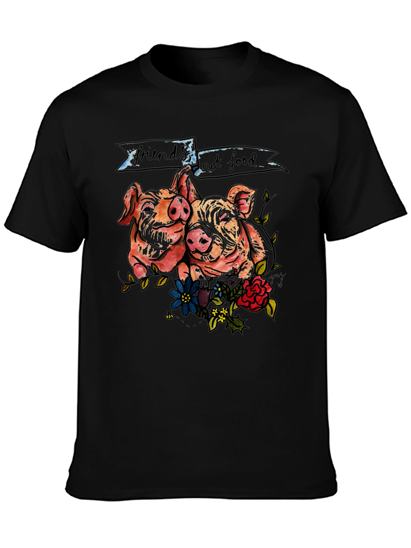 Friends Not Food Pig Graphic T-Shirt