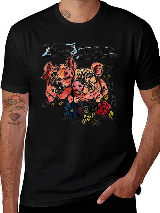 Friends Not Food Pig Graphic T-Shirt