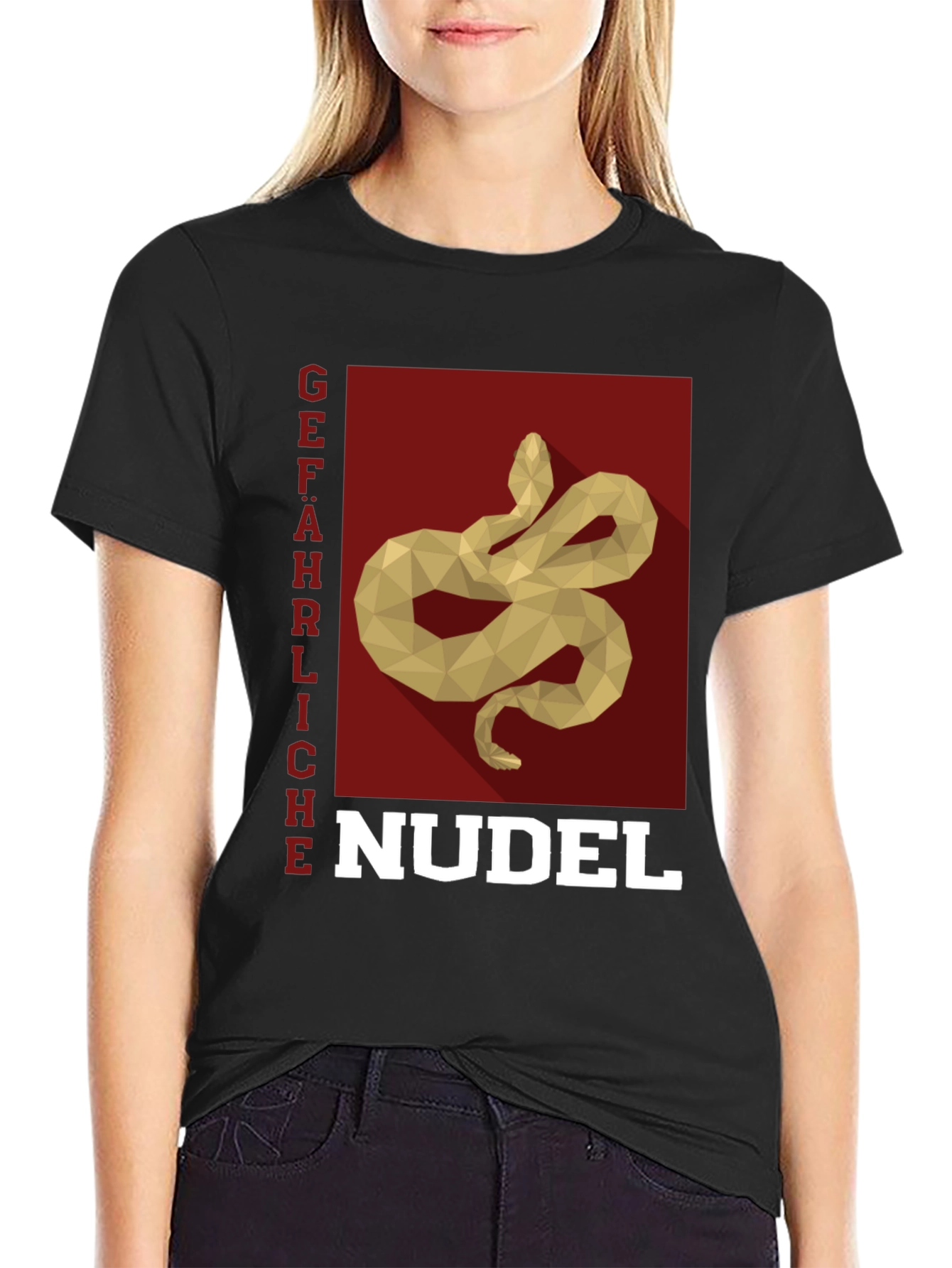 Gefährliche Nudel T-Shirt - Snake Pasta Funny Tee