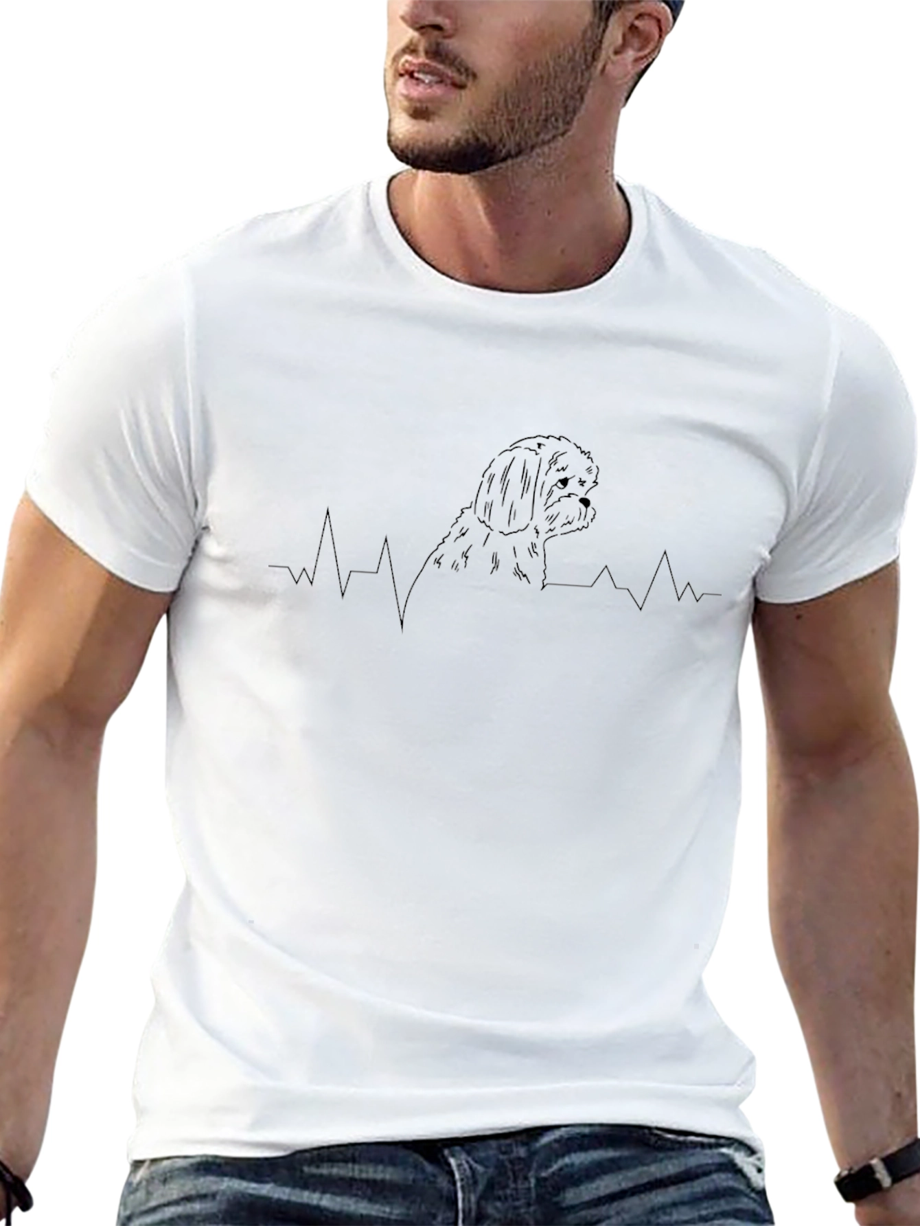 Heartbeat Shih Tzu Tee - Unisex Graphic T-Shirt
