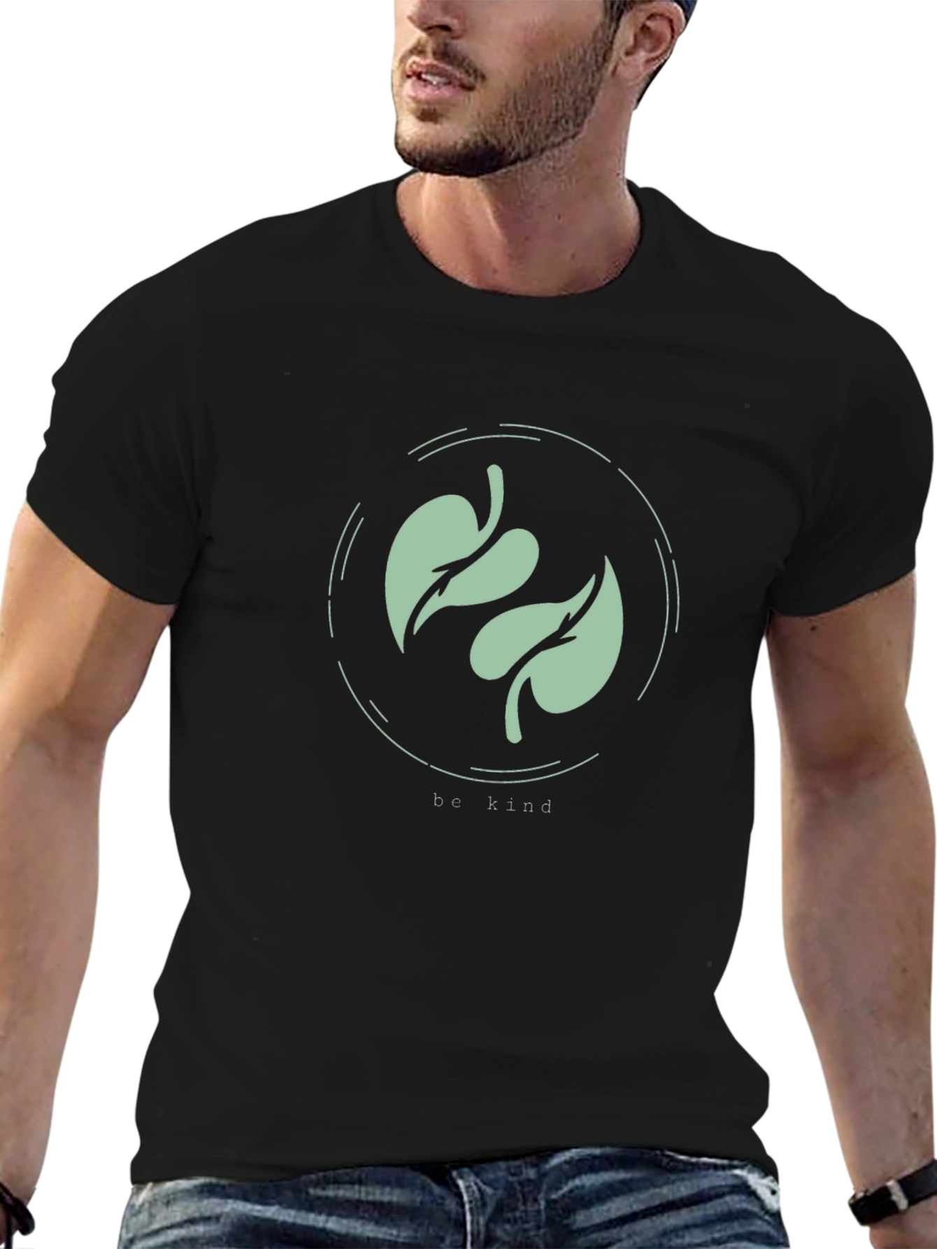 Be Kind Leaf Graphic Tee - Eco-Friendly Fashion