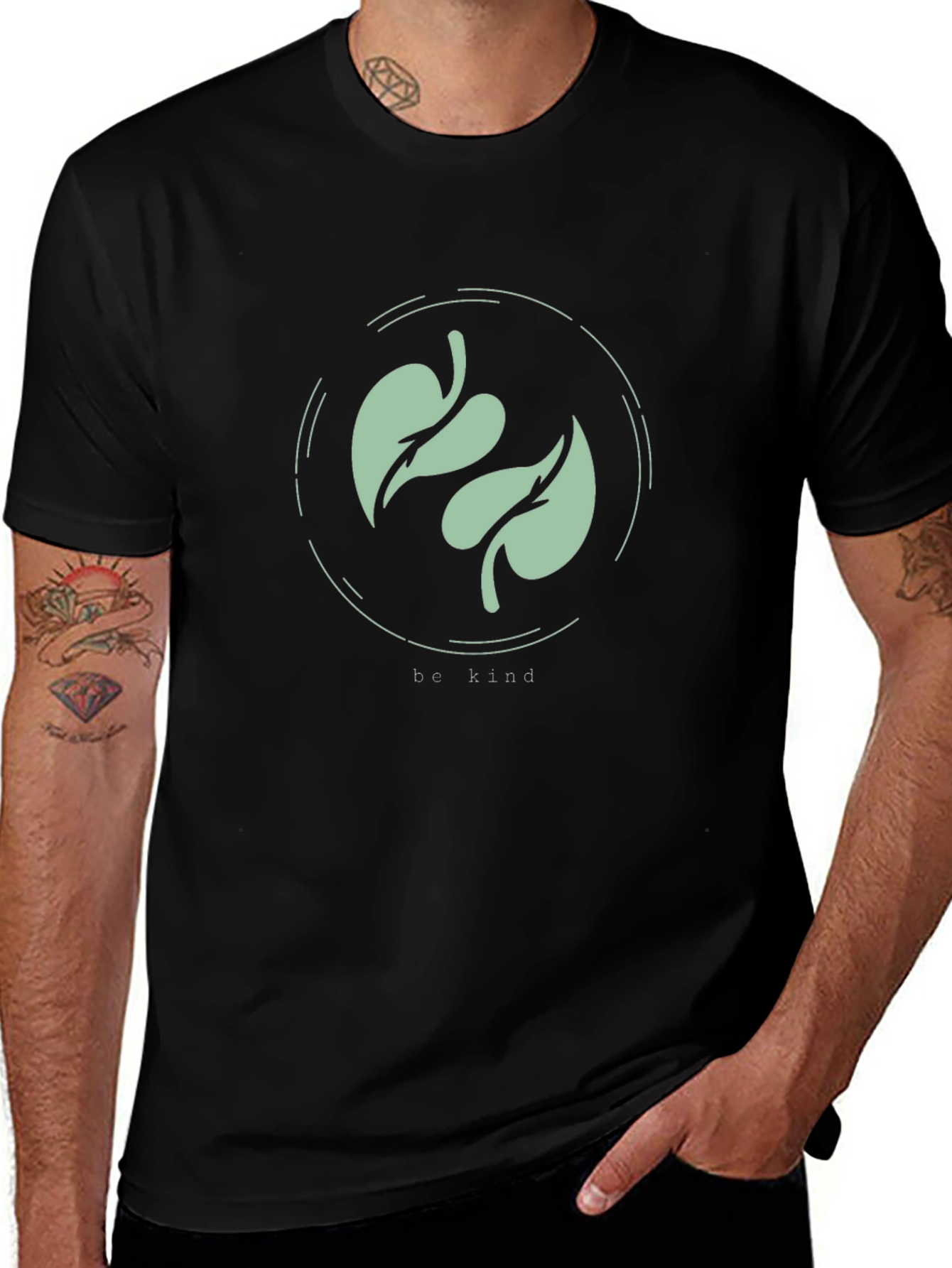 Be Kind Leaf Graphic Tee - Eco-Friendly Fashion