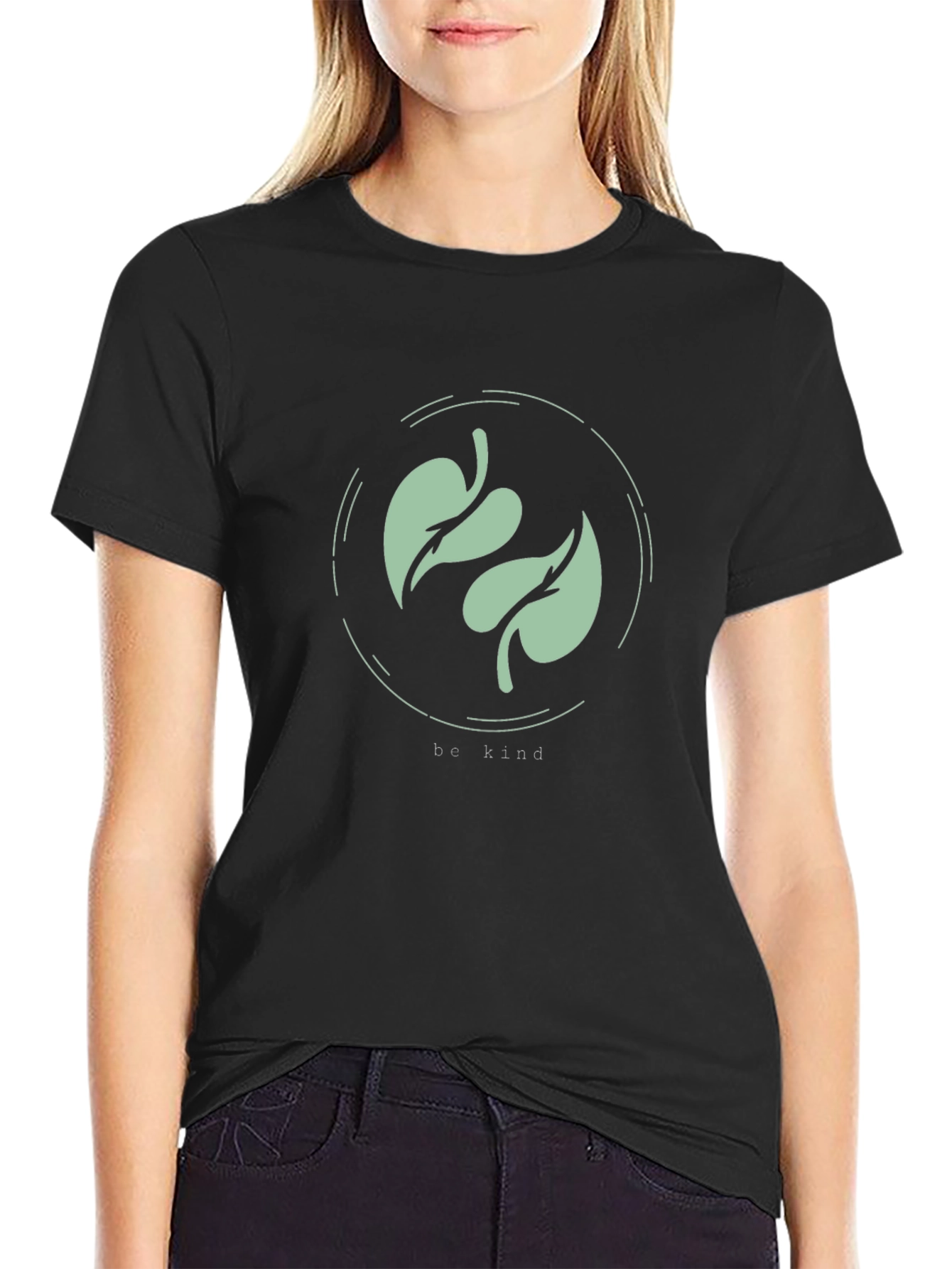 Be Kind Leaf Graphic Tee - Eco-Friendly Fashion