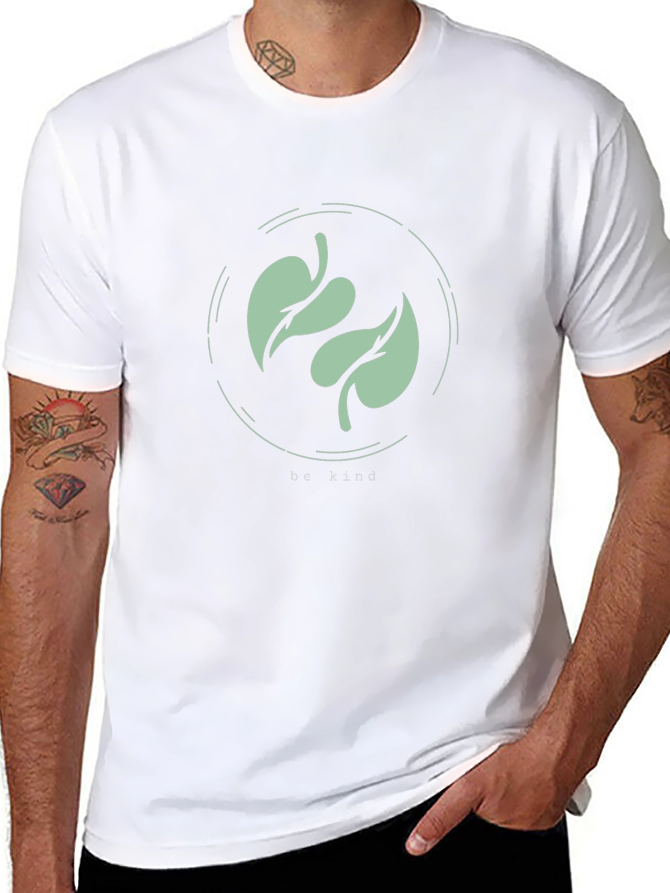 Be Kind Leaf Graphic Tee - Eco-Friendly Fashion