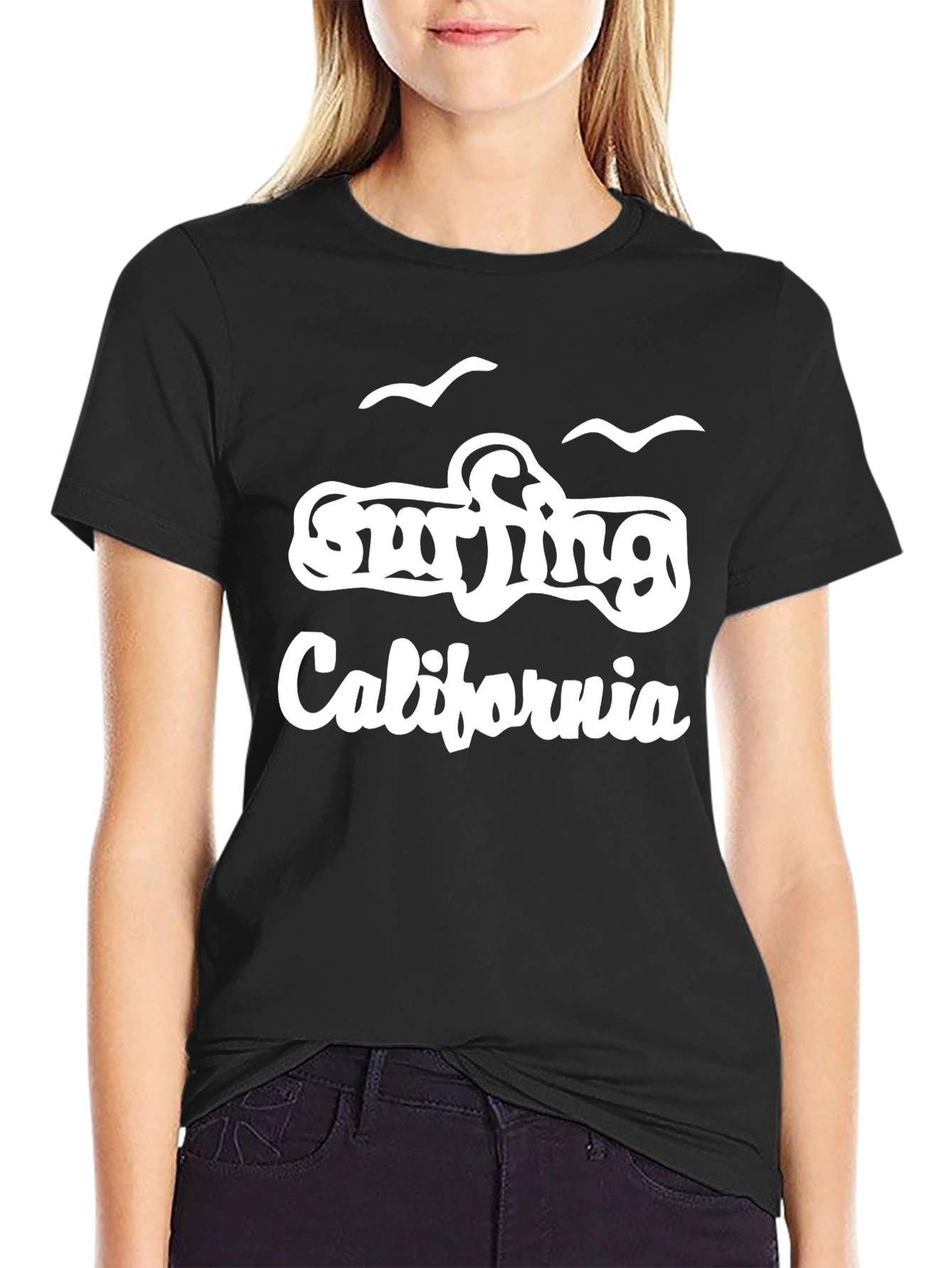 Surfing California Graphic Tee - Classic Black T-Shirt