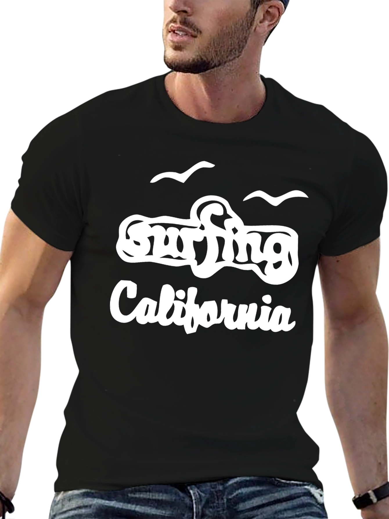 Surfing California Graphic Tee - Classic Black T-Shirt