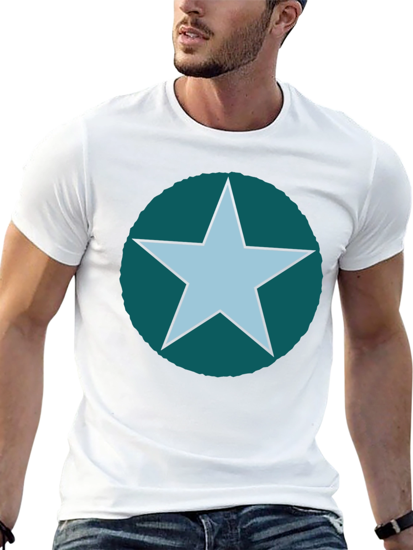 Star Graphic Tee - Casual Cotton Blend