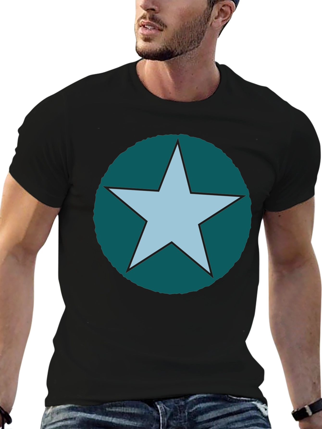 Star Graphic Tee - Casual Cotton Blend