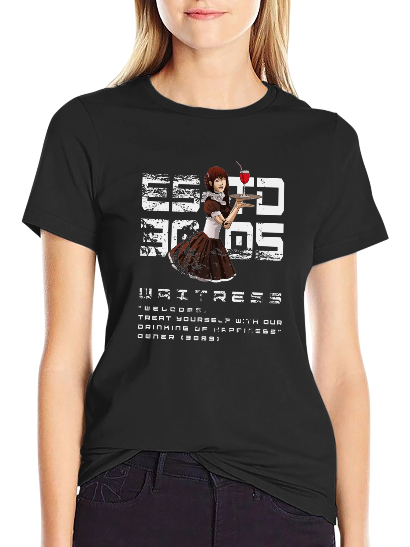 Waitress Anime Graphic Tee - Unique Design