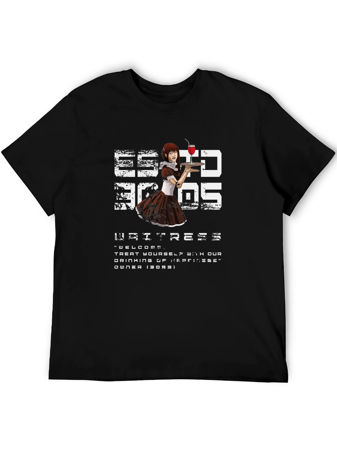 Waitress Anime Graphic Tee - Unique Design