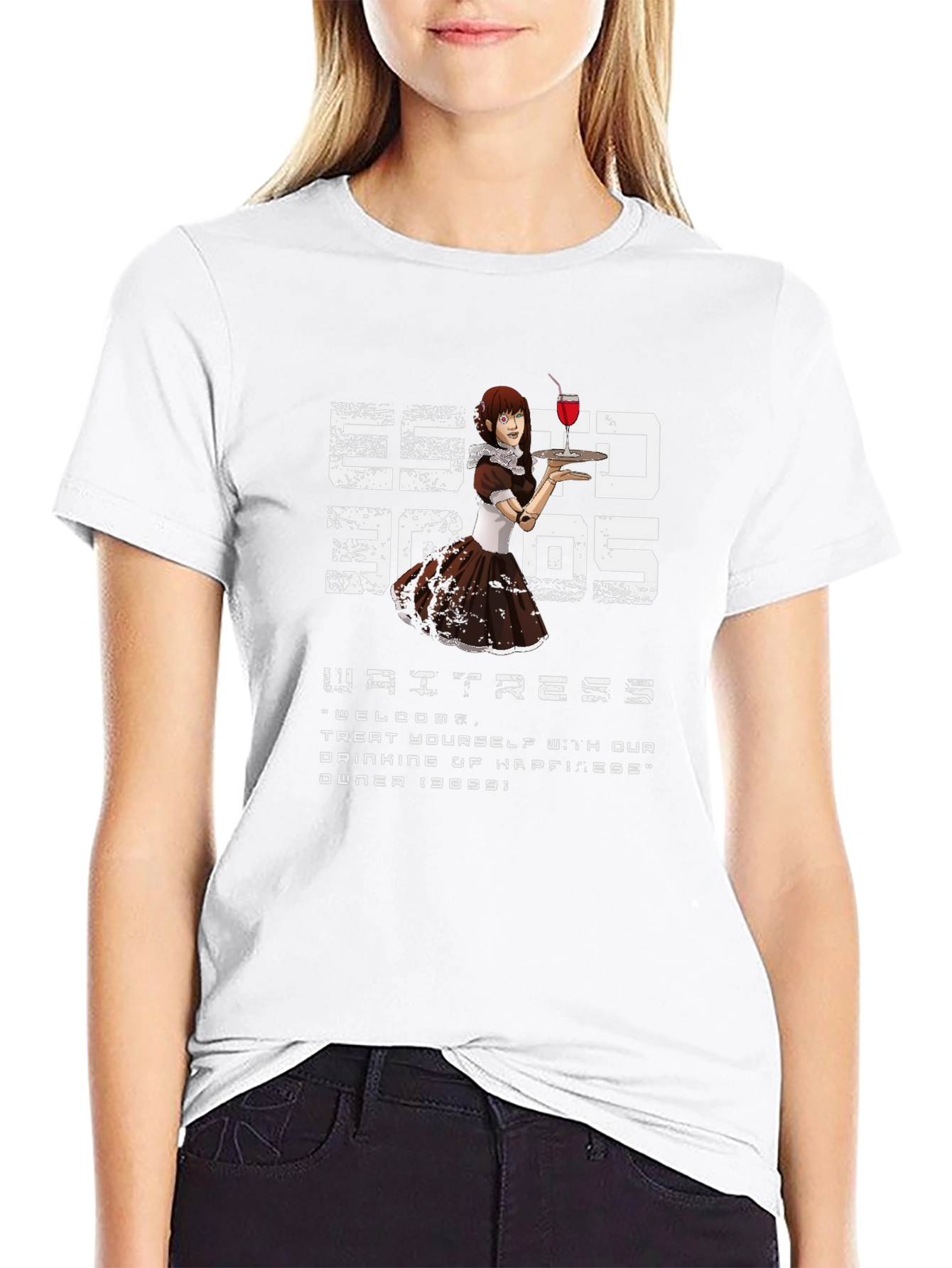 Waitress Anime Graphic Tee - Unique Design