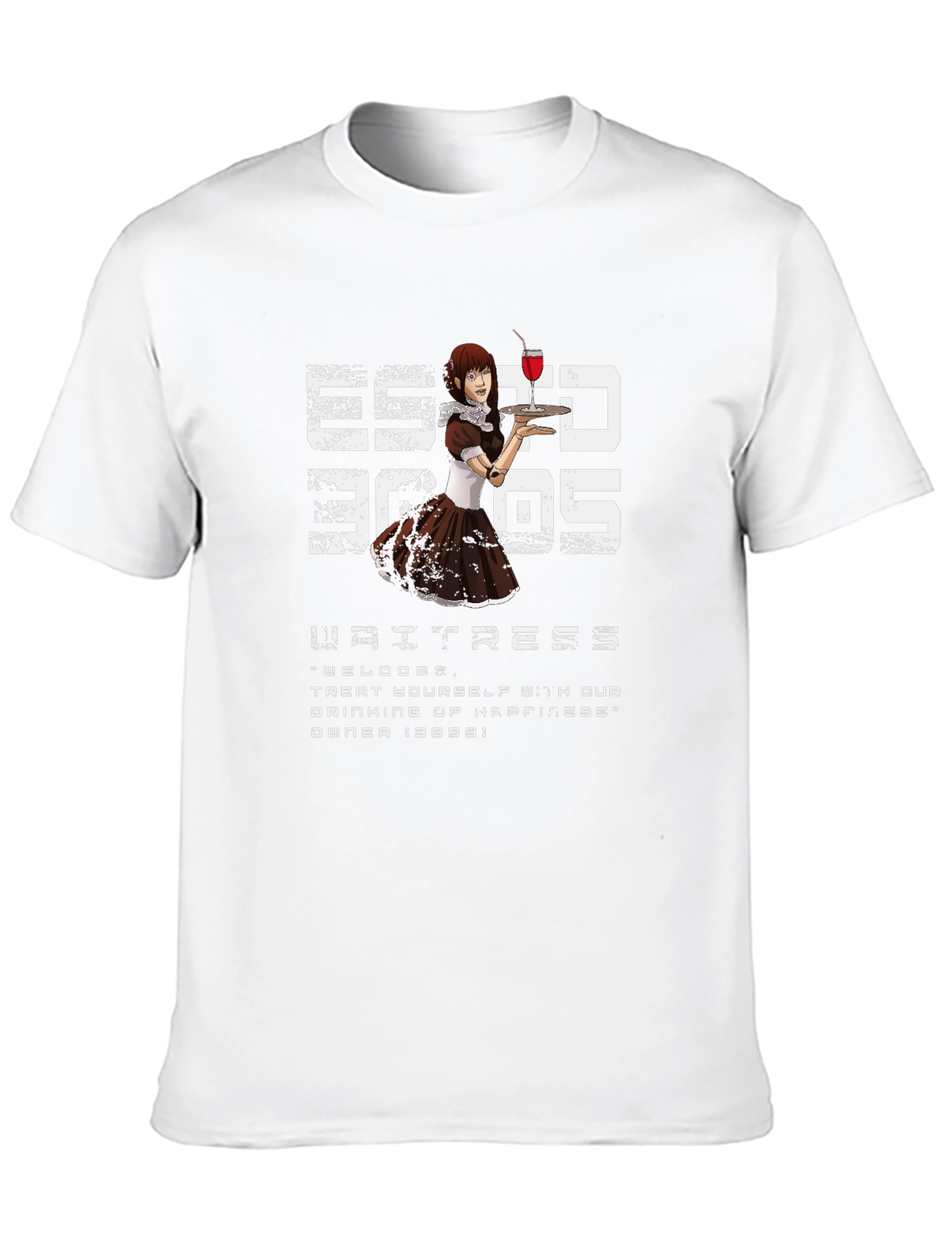 Waitress Anime Graphic Tee - Unique Design
