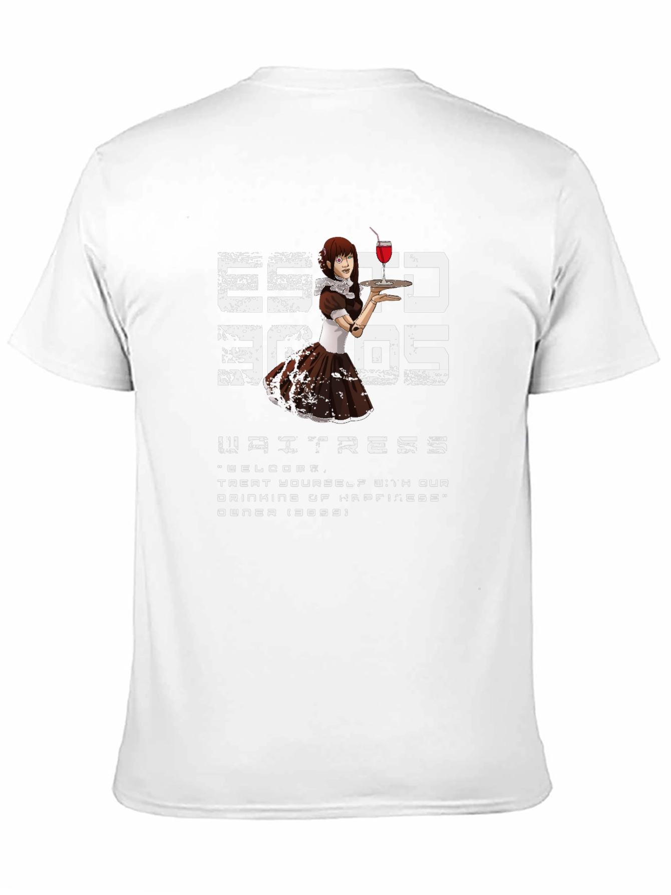 Waitress Anime Graphic Tee - Unique Design