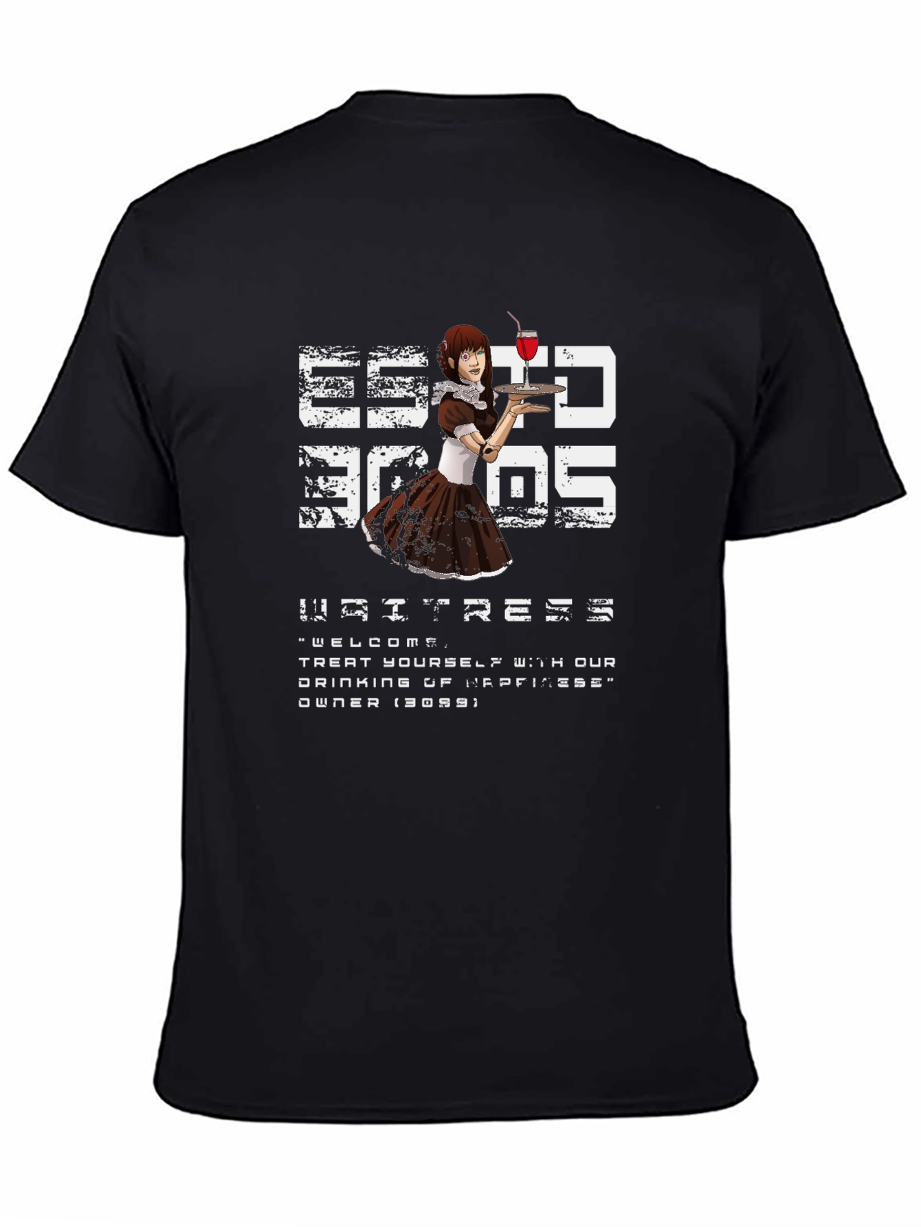Waitress Anime Graphic Tee - Unique Design