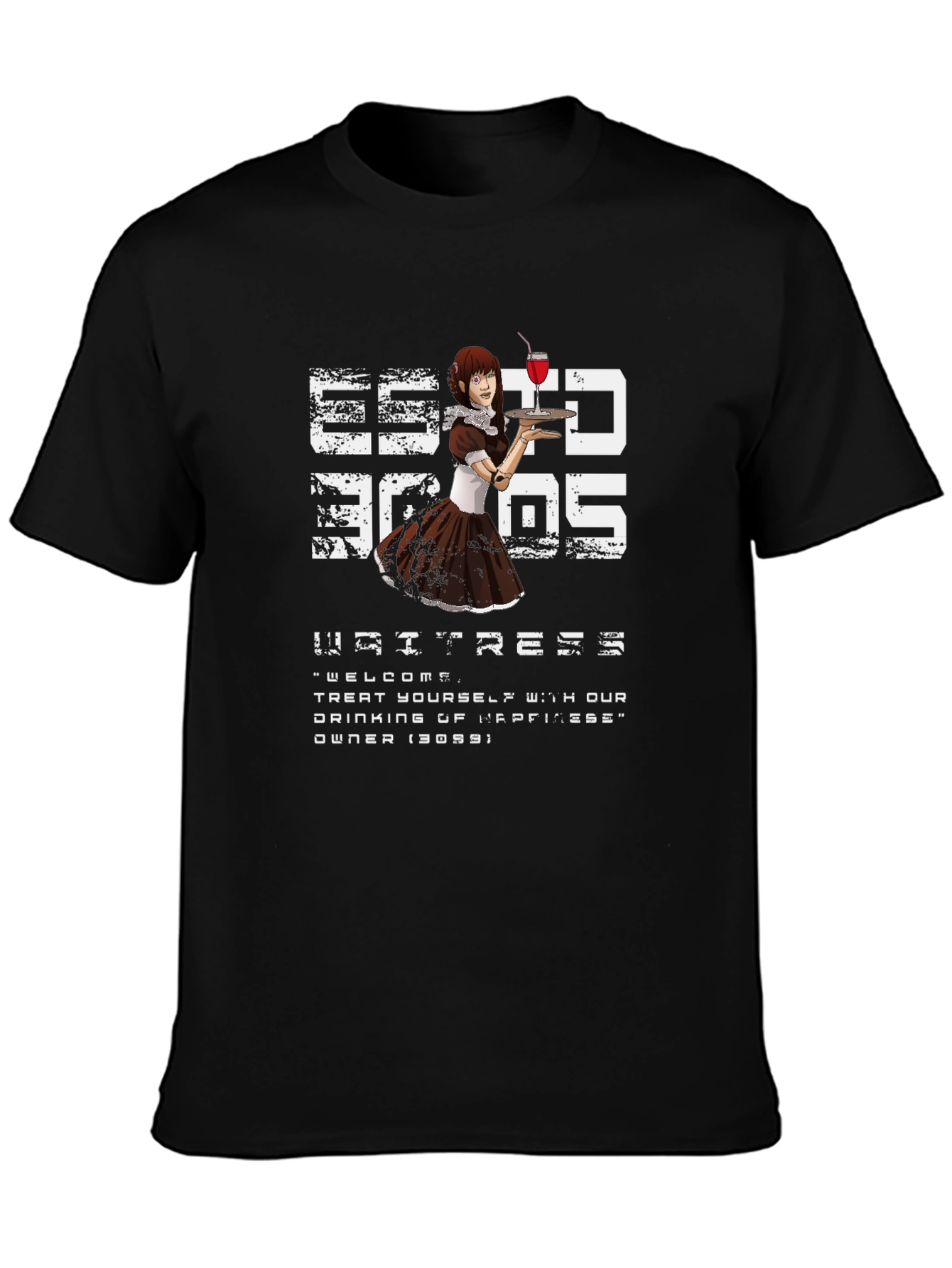 Waitress Anime Graphic Tee - Unique Design