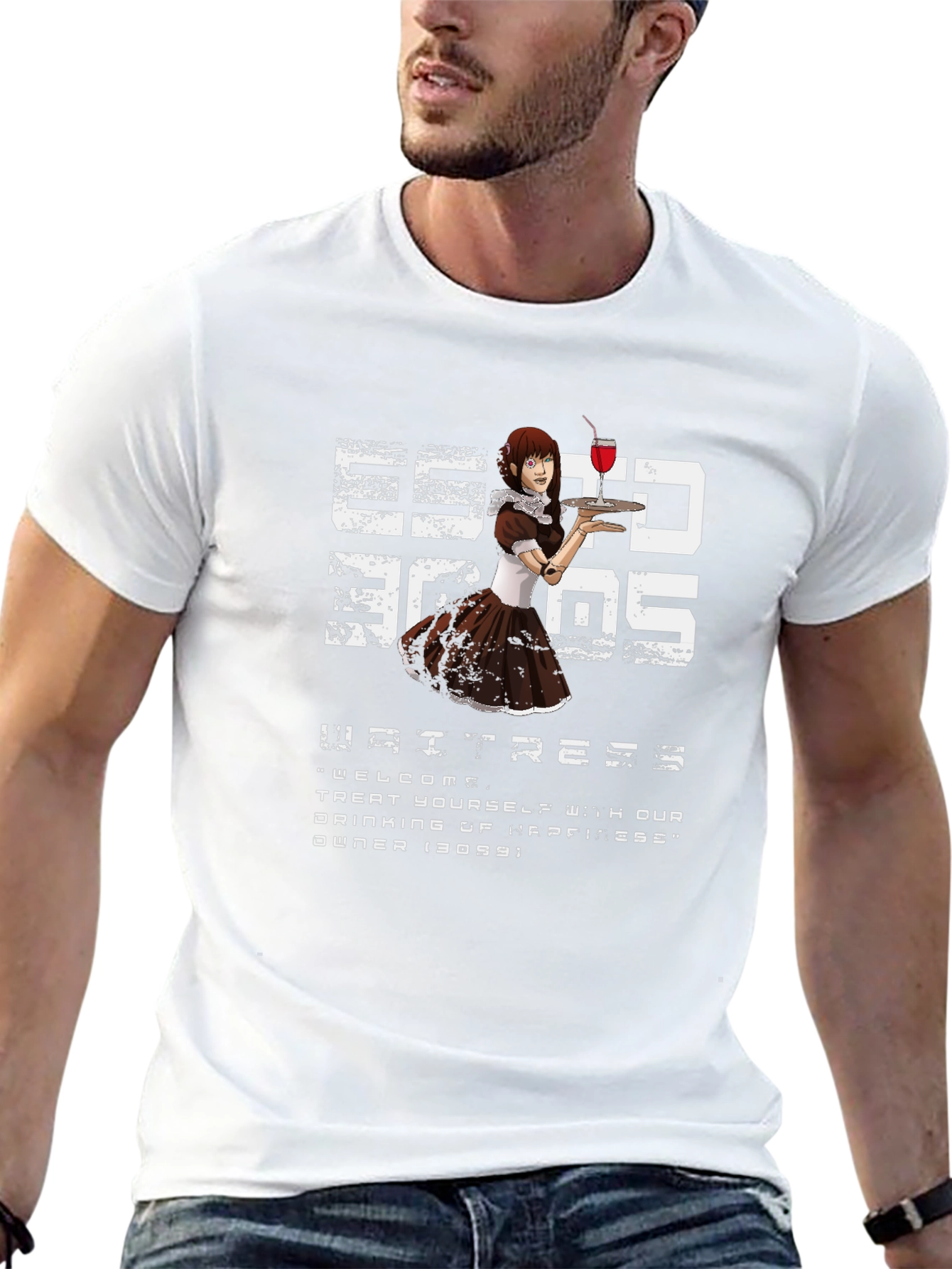 Waitress Anime Graphic Tee - Unique Design