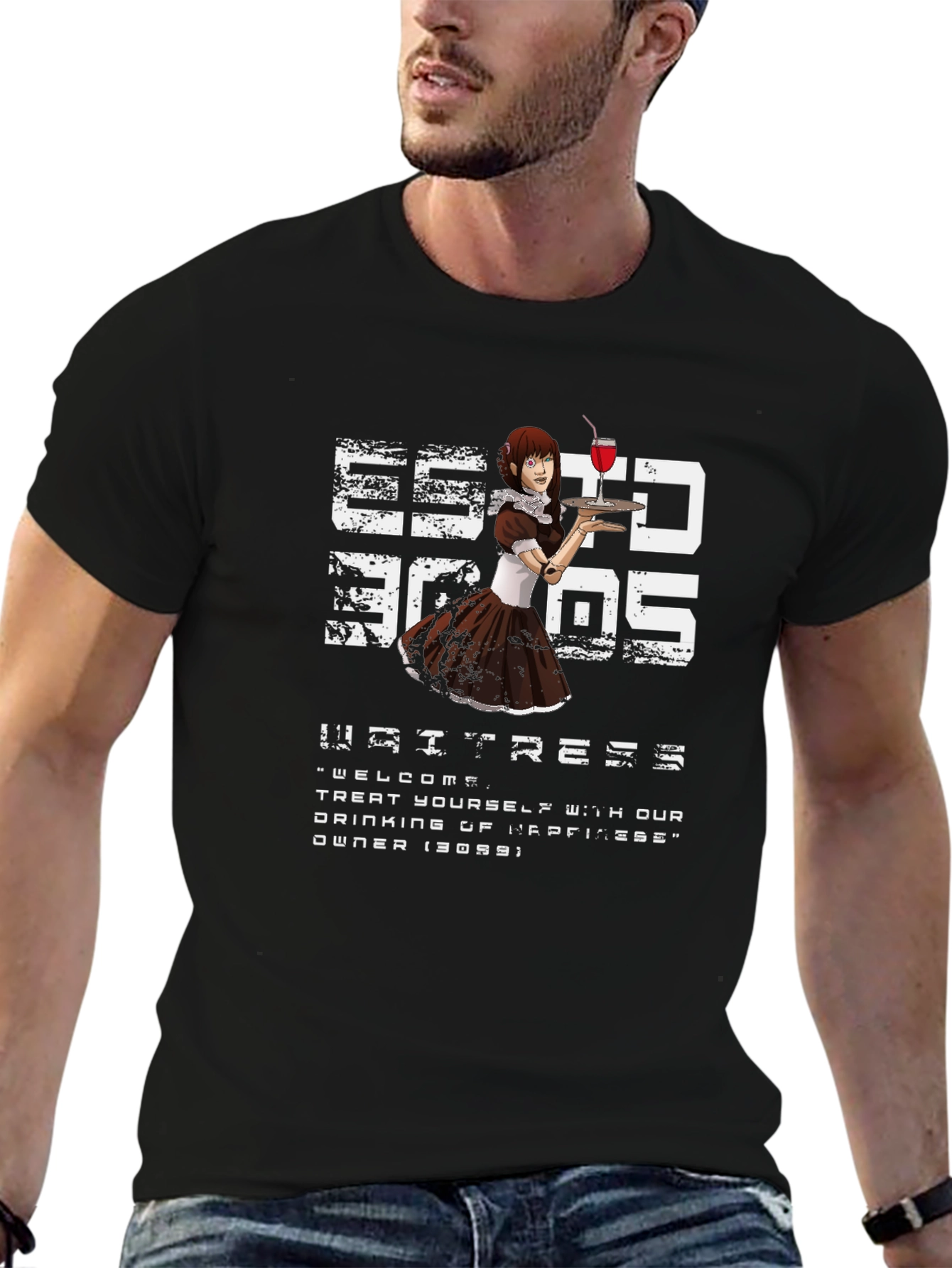 Waitress Anime Graphic Tee - Unique Design