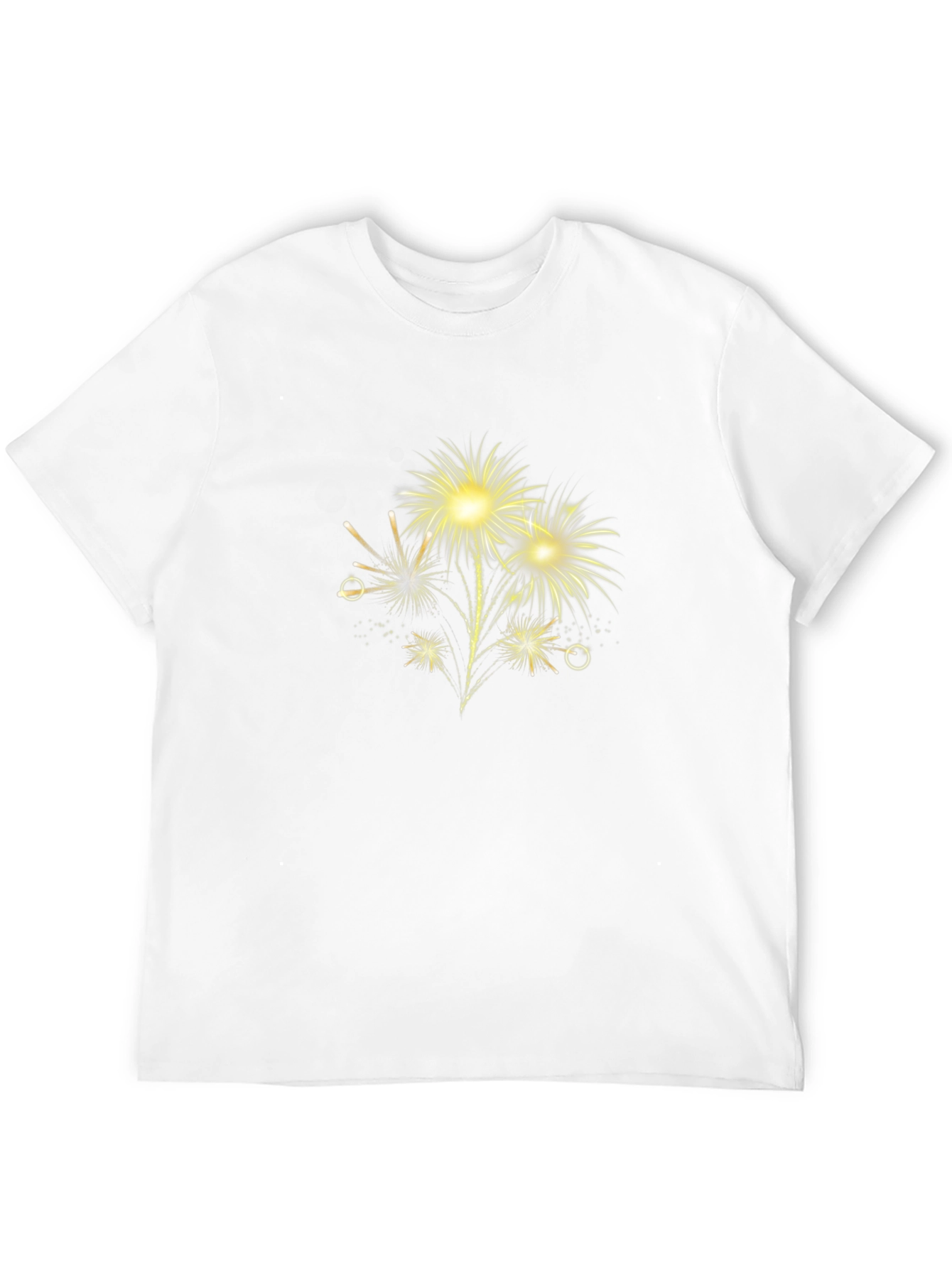 Festive Fireworks Graphic Tee - Black Cotton Blend