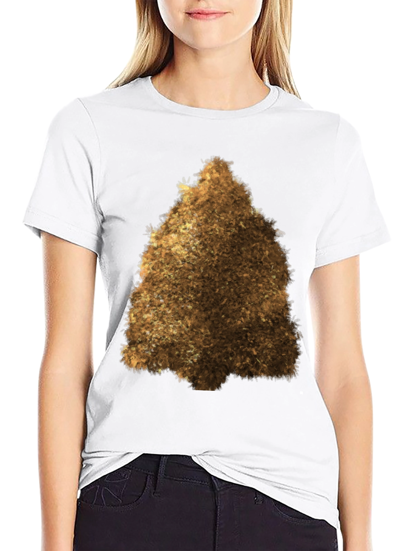 Fuzzy Brown Triangle Graphic Tee - Unisex Black T-Shirt