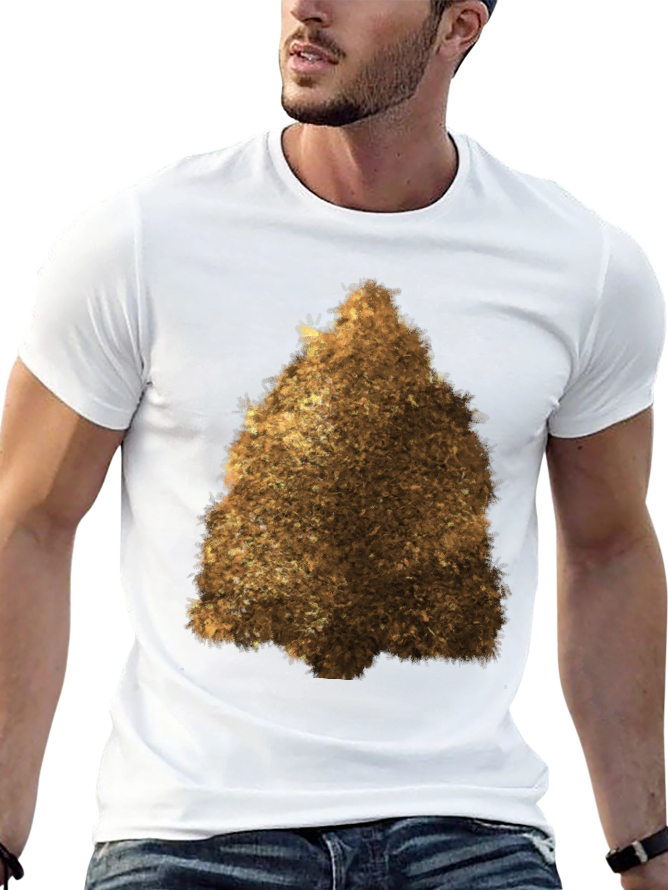 Fuzzy Brown Triangle Graphic Tee - Unisex Black T-Shirt