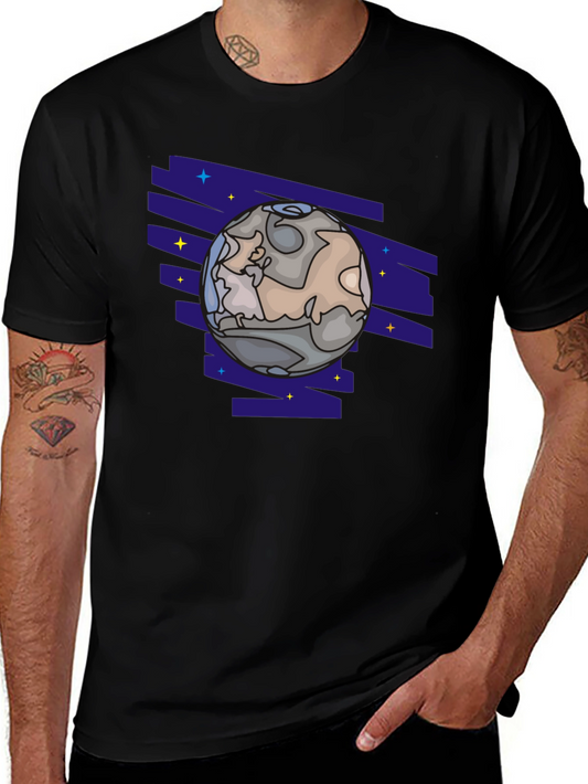 Planet Graphic T-Shirt - Black Cotton Tee