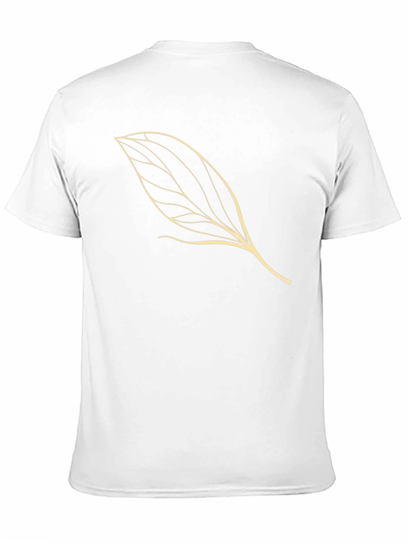 Leaf Design Black Cotton T-Shirt