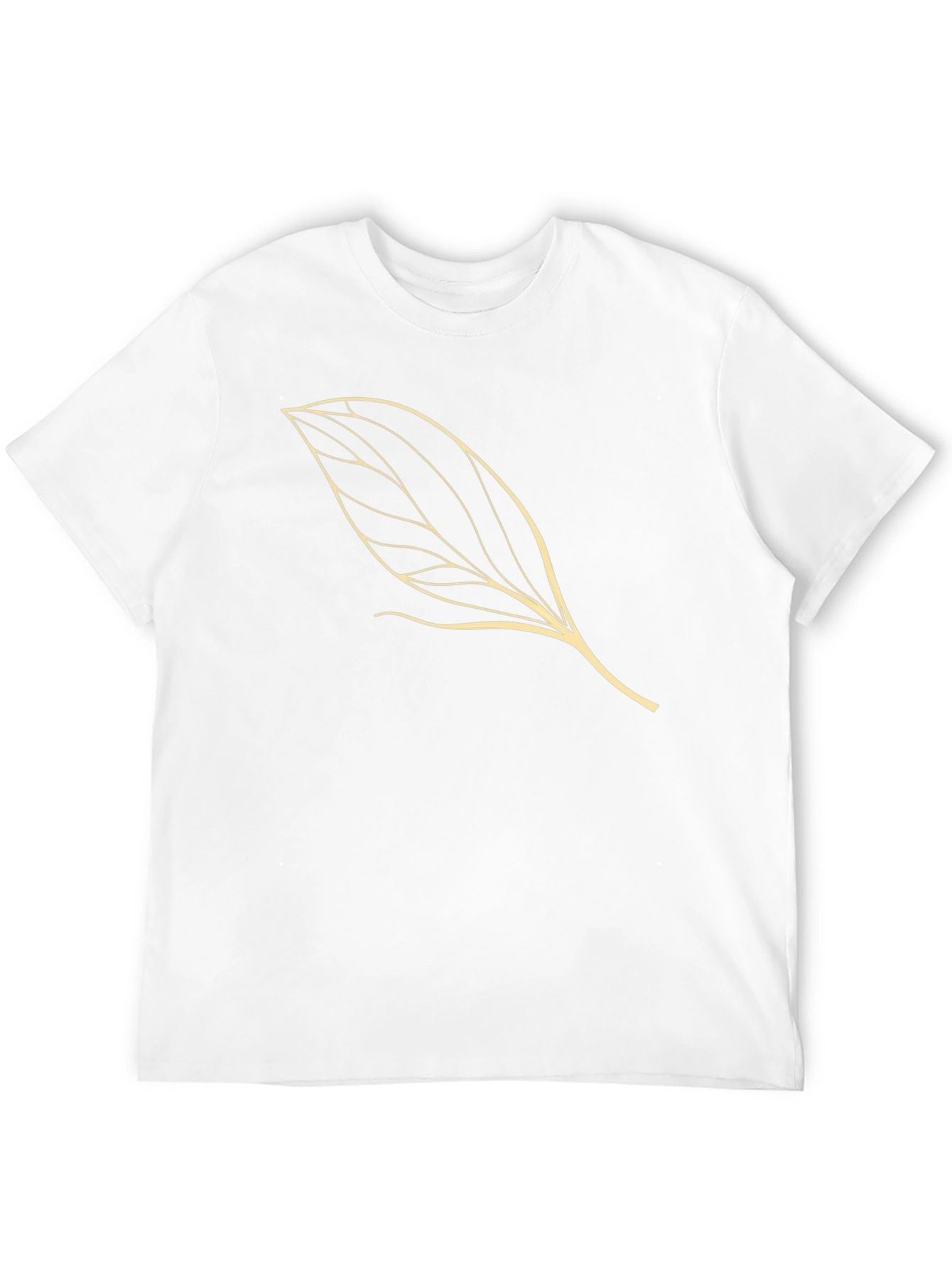 Leaf Design Black Cotton T-Shirt