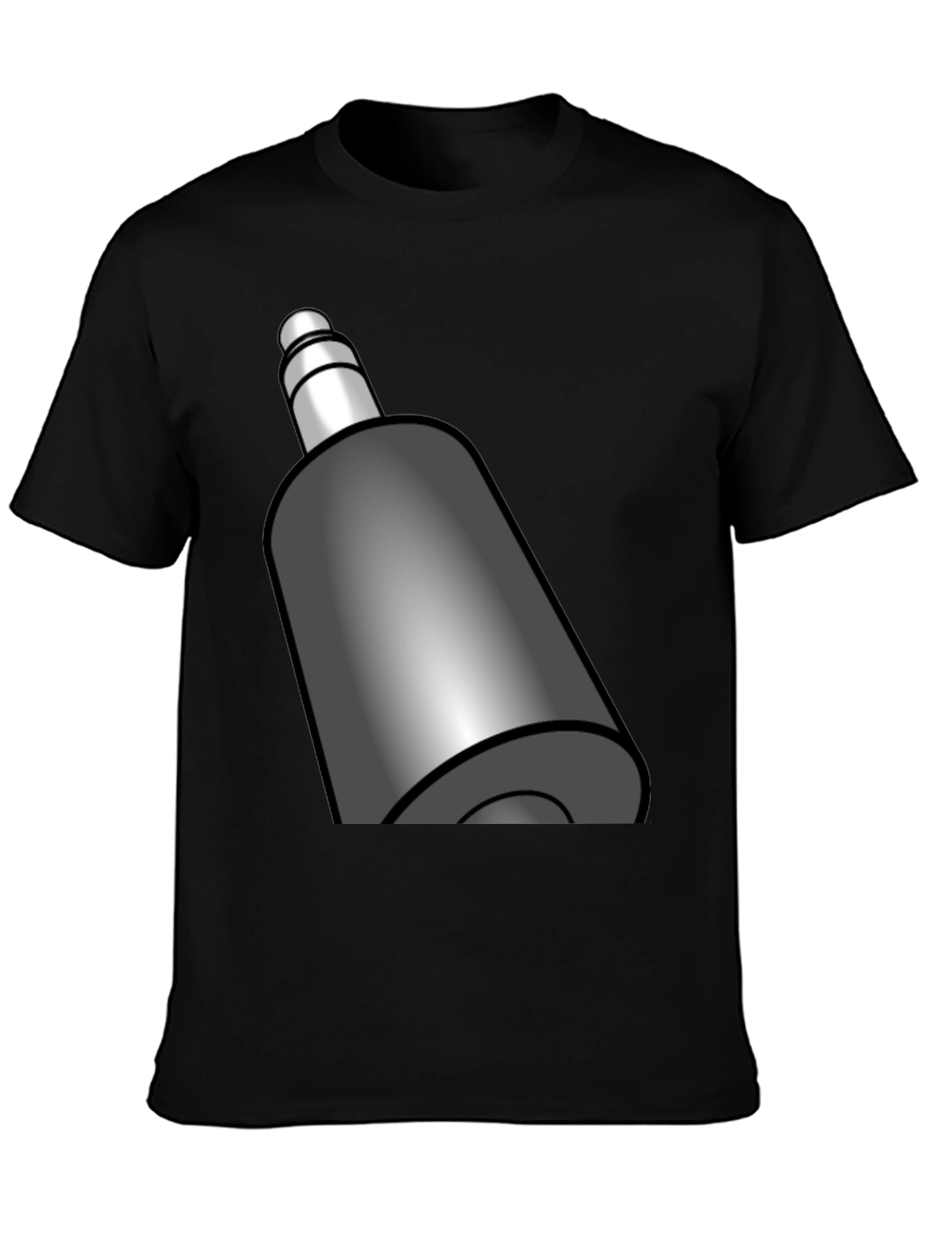 Cool Black T-Shirt with Gray Bottle Graphic