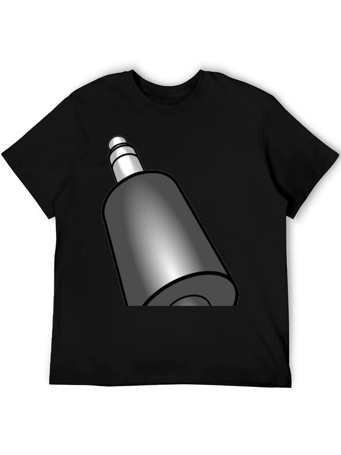 Cool Black T-Shirt with Gray Bottle Graphic