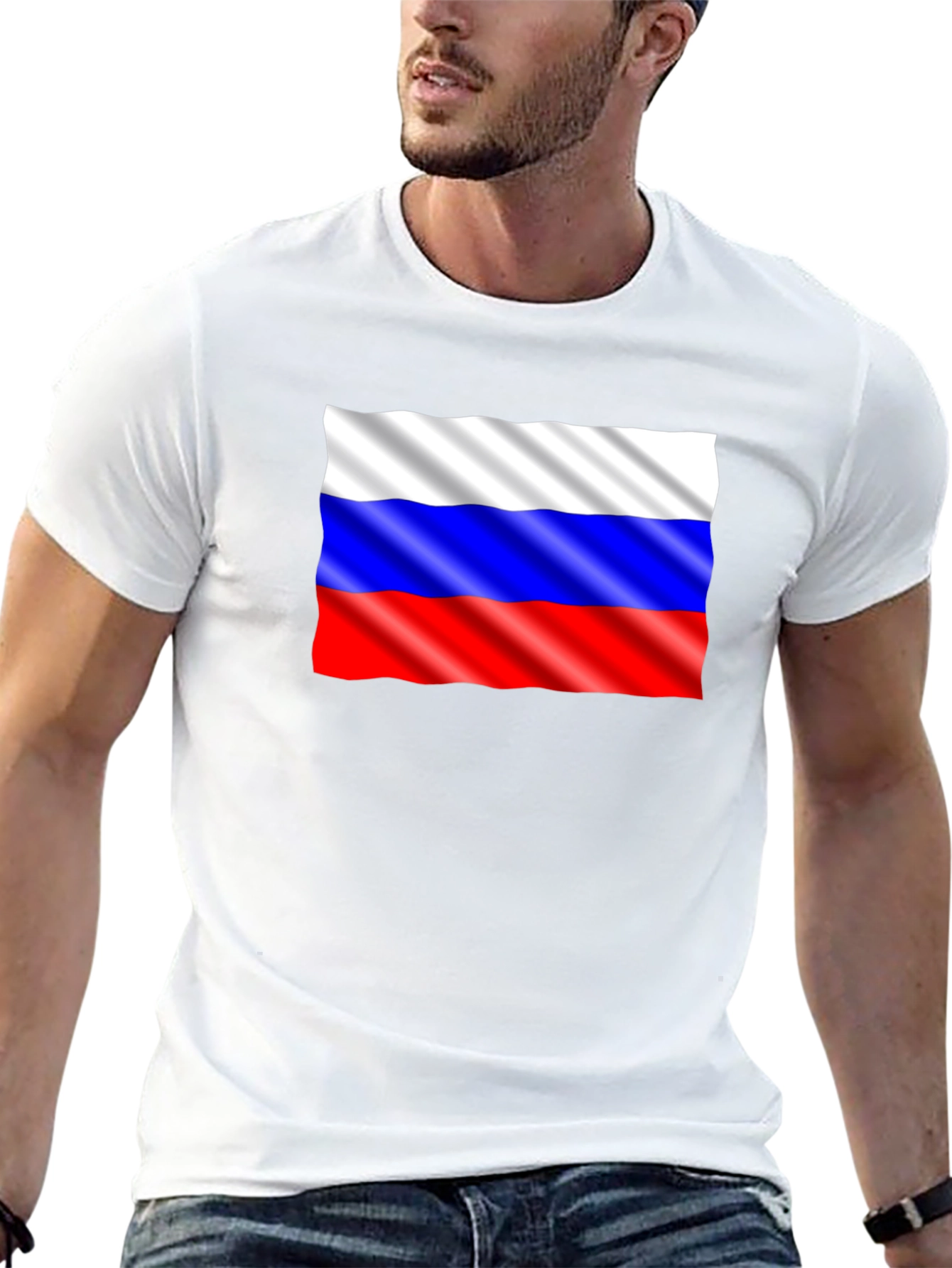 Russian Flag Graphic Tee - Black