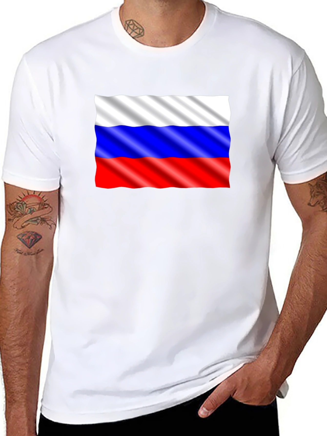 Russian Flag Graphic Tee - Black
