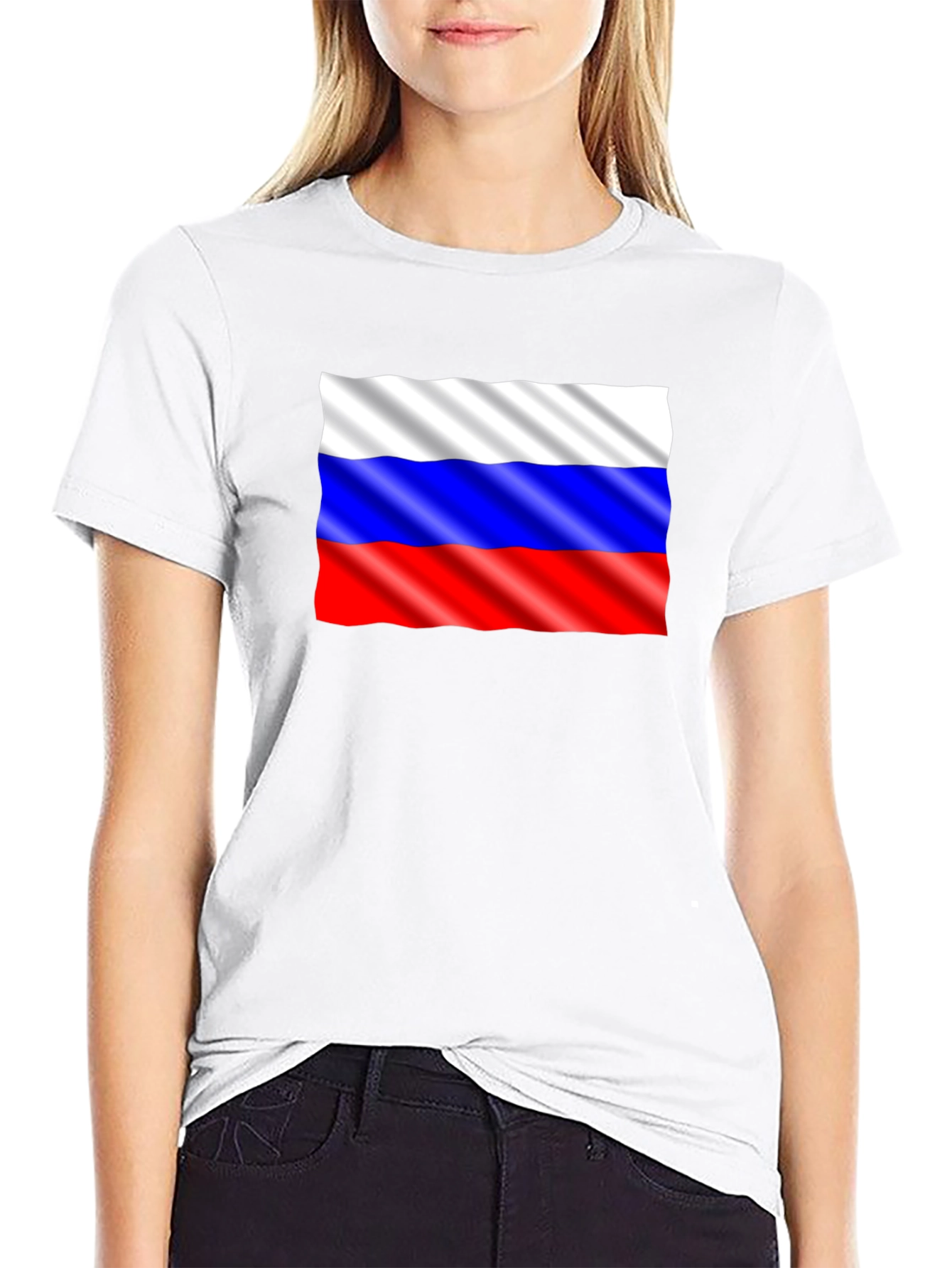 Russian Flag Graphic Tee - Black