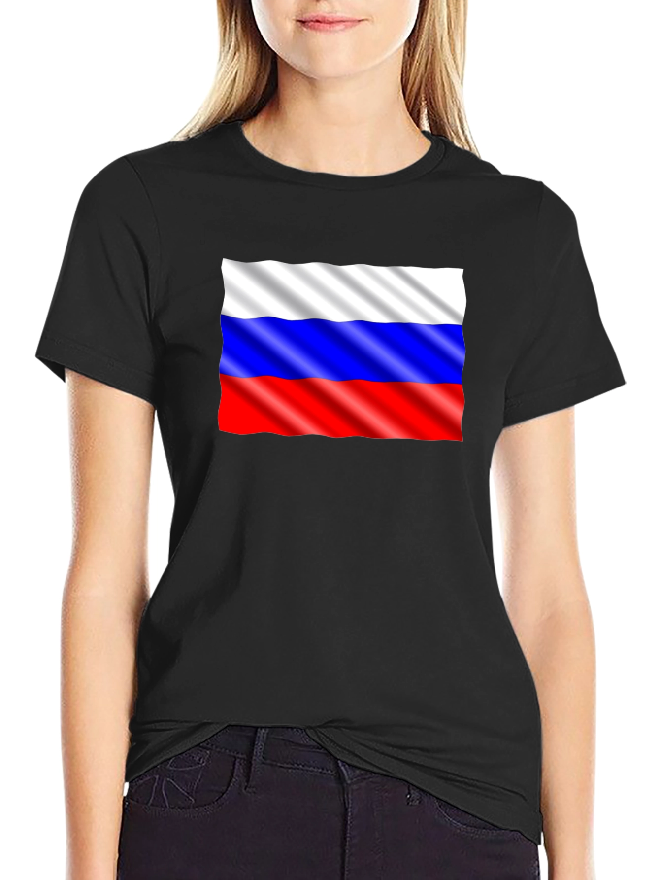 Russian Flag Graphic Tee - Black