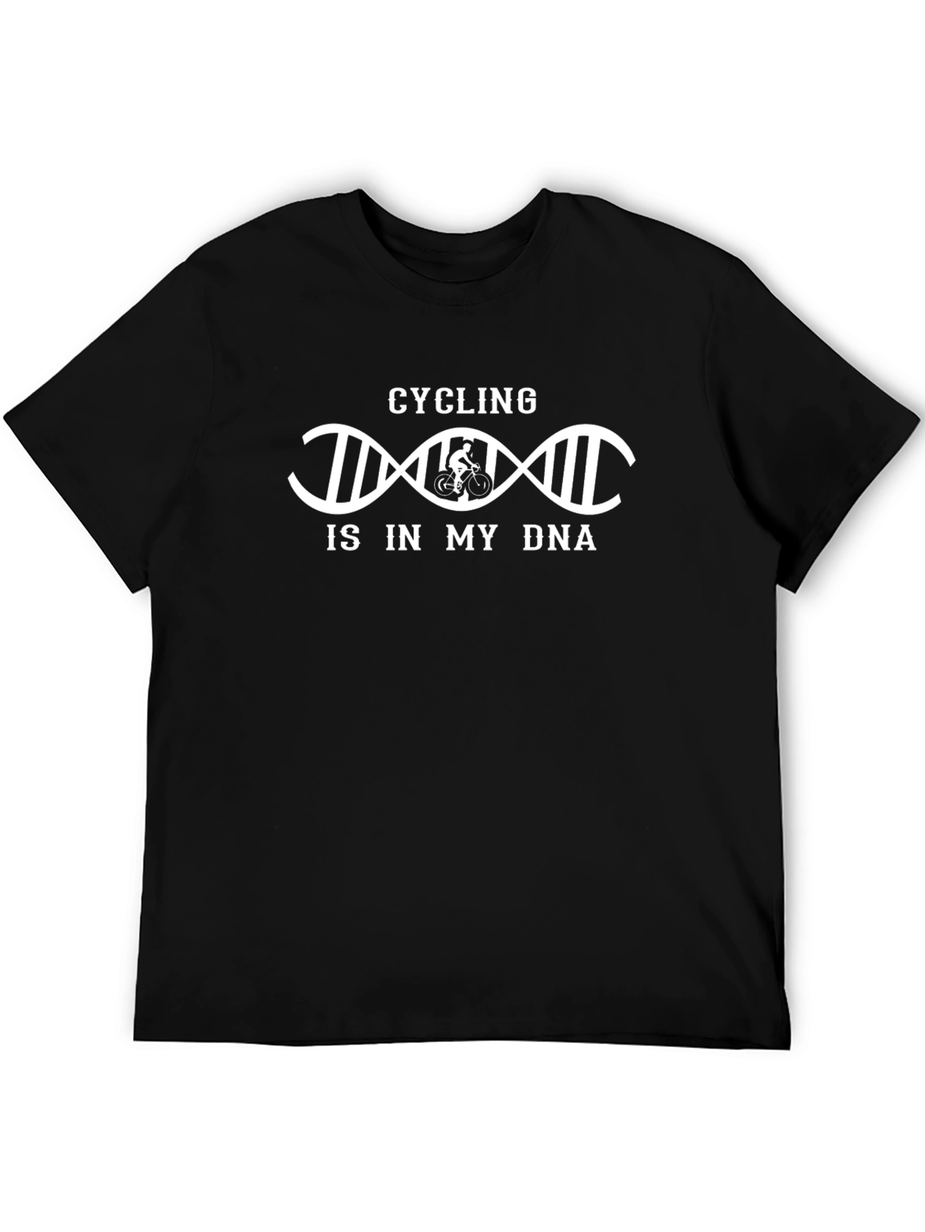 Cycling DNA Graphic Tee - Black Cotton Shirt