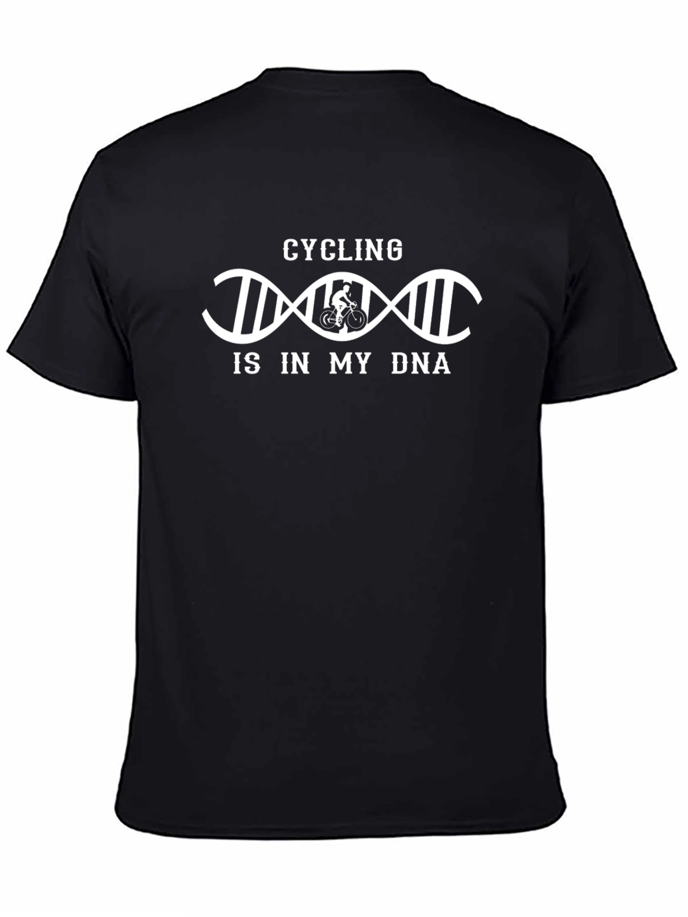 Cycling DNA Graphic Tee - Black Cotton Shirt